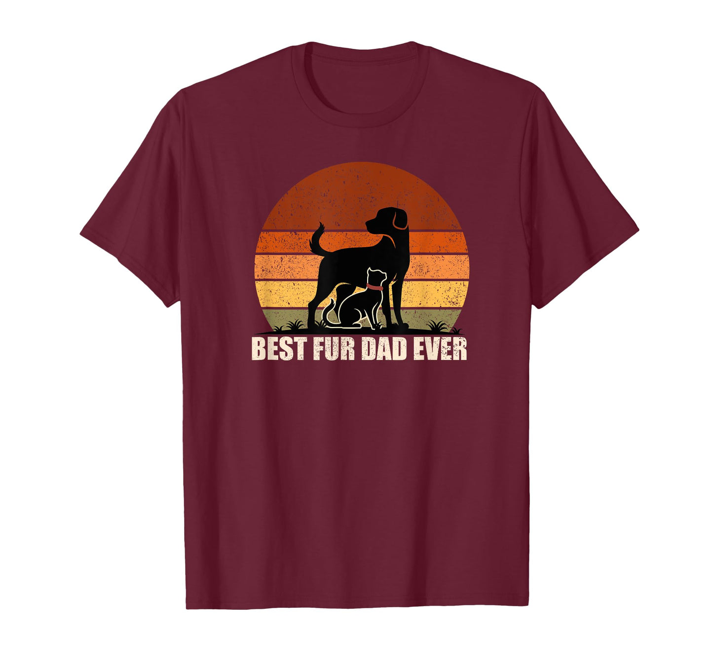 Funny Vintage Retro Best Fur Dad Ever for Dog And Cat Owner Men Women Kids T-Shirt