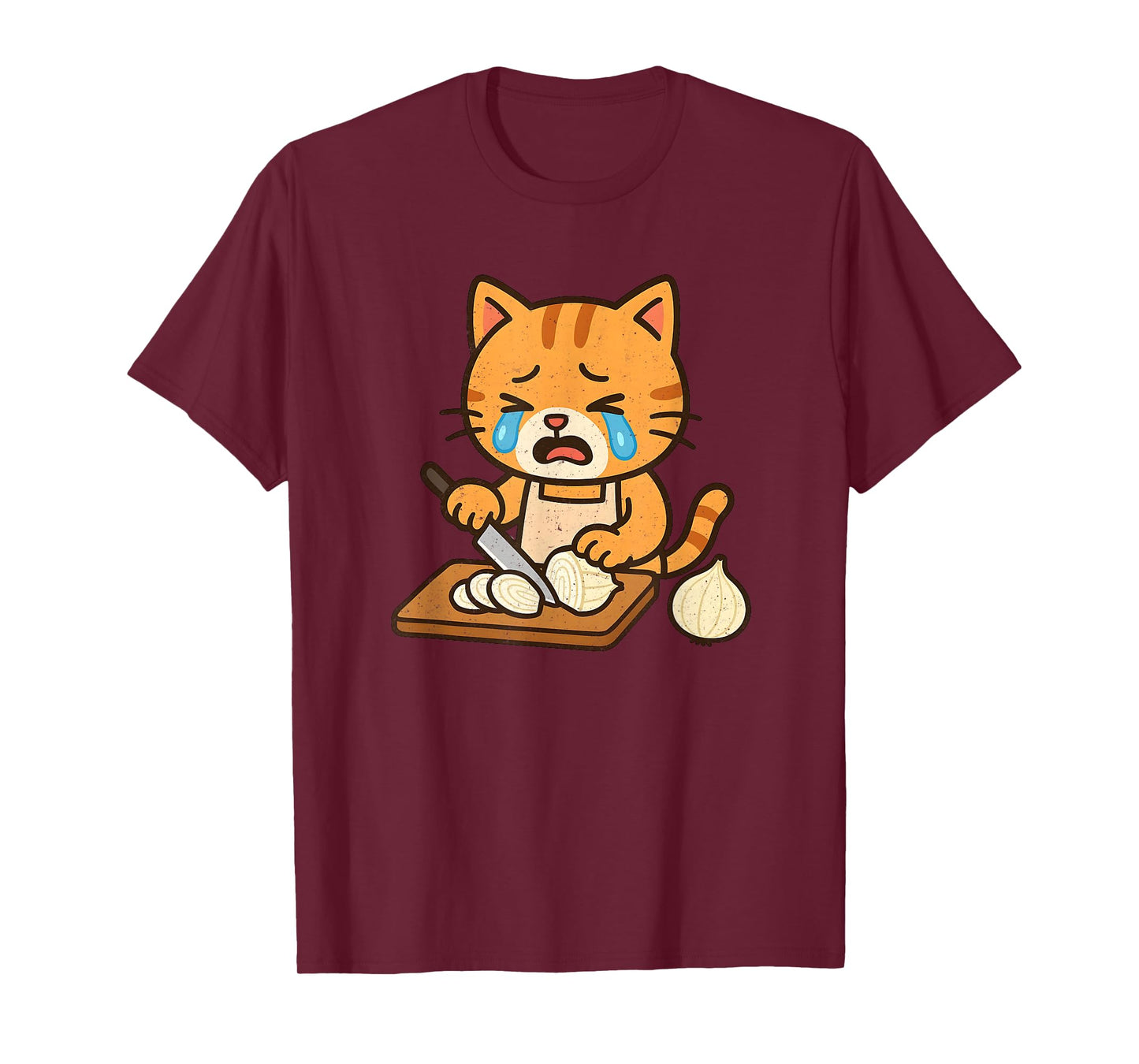 Crying Cat Cutting Onion T-Shirt