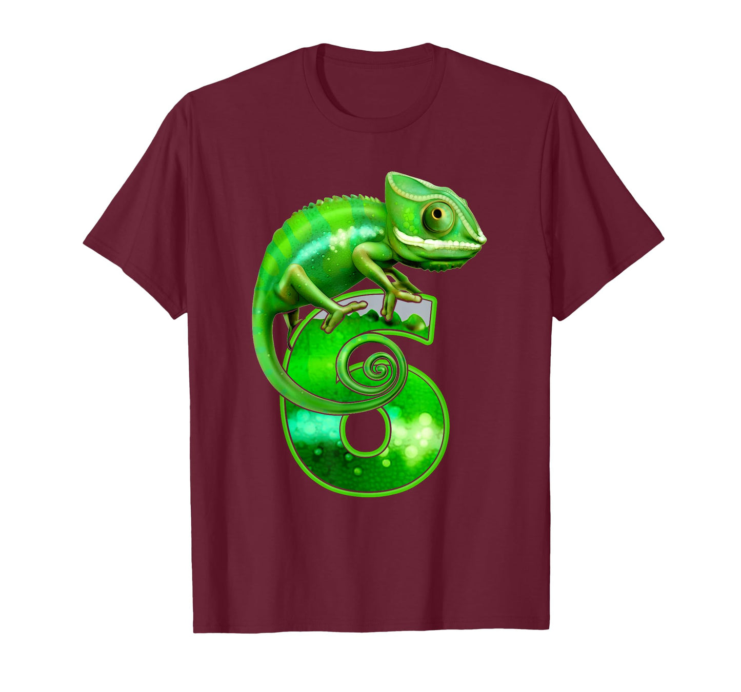 Kids 6 Years Old Lizard 6th Birthday Party Chameleon T-Shirt