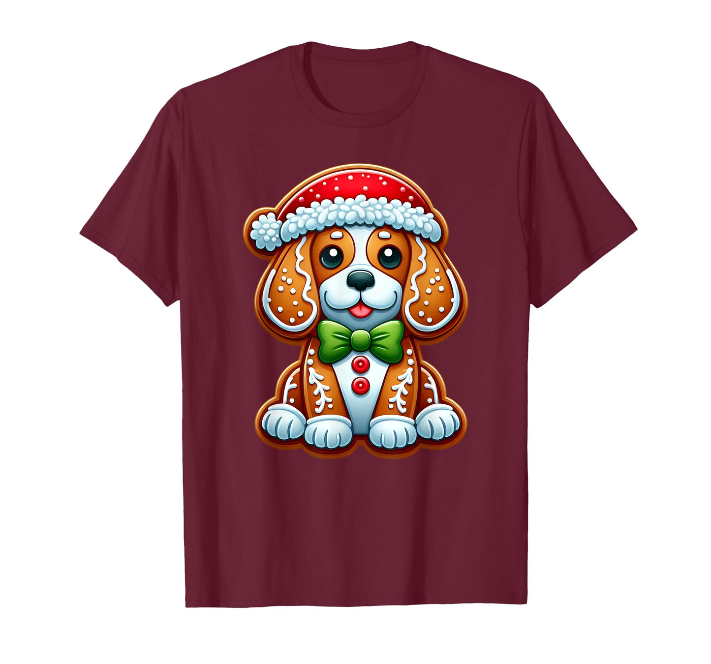 Funny Gingerbread Man Beagle Christmas Dog Womens Mens Kids T-Shirt