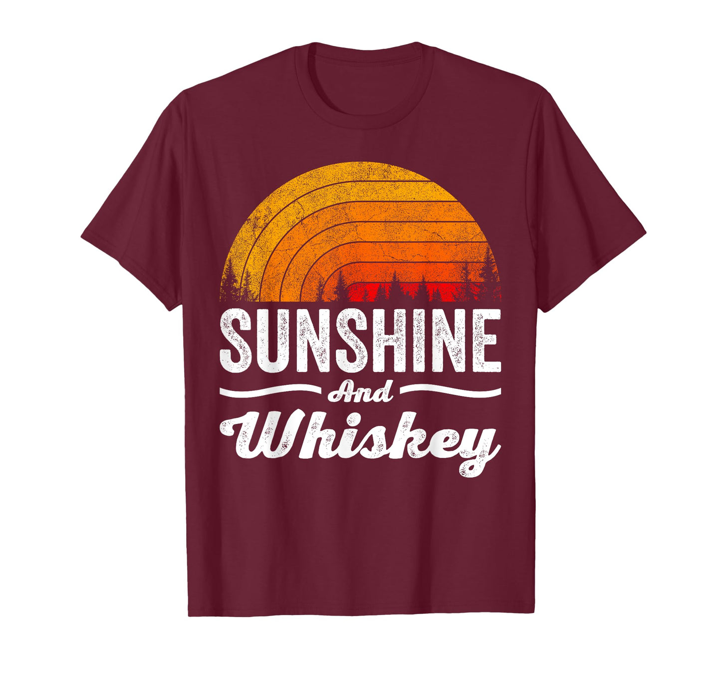 Sunshine and Whiskey Shirt Vintage Retro Funny Beach Summer T-Shirt