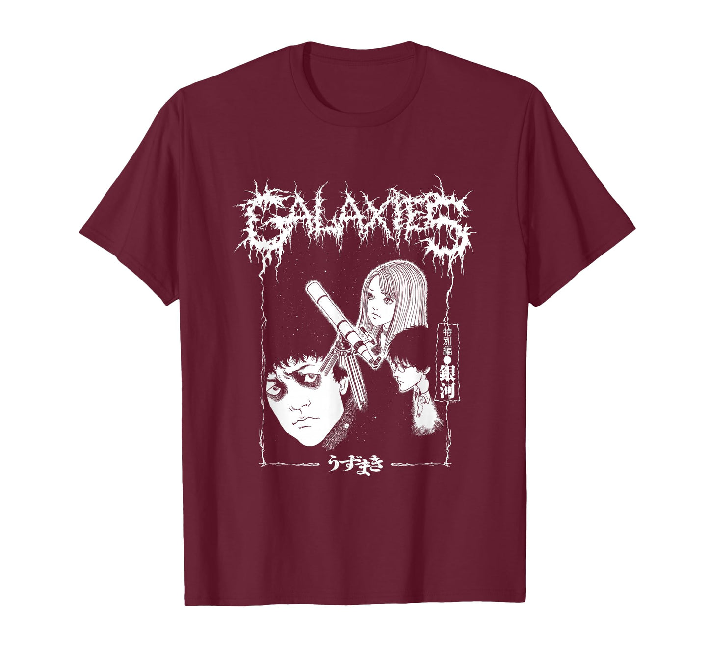 Uzumaki T-Shirt - Men's Unisex Adult Black Cartoon Uzumaki-themed Graphic T-Shirt - Small - Crew Neck - Short Sleeve - Cotton/Polyester Blend