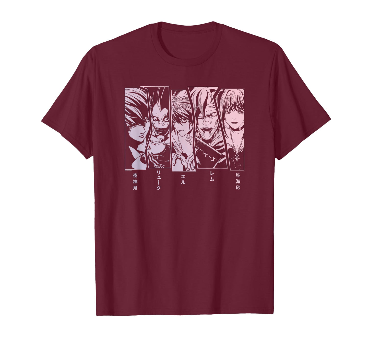 Death Note 5 Panel Faces T-Shirt