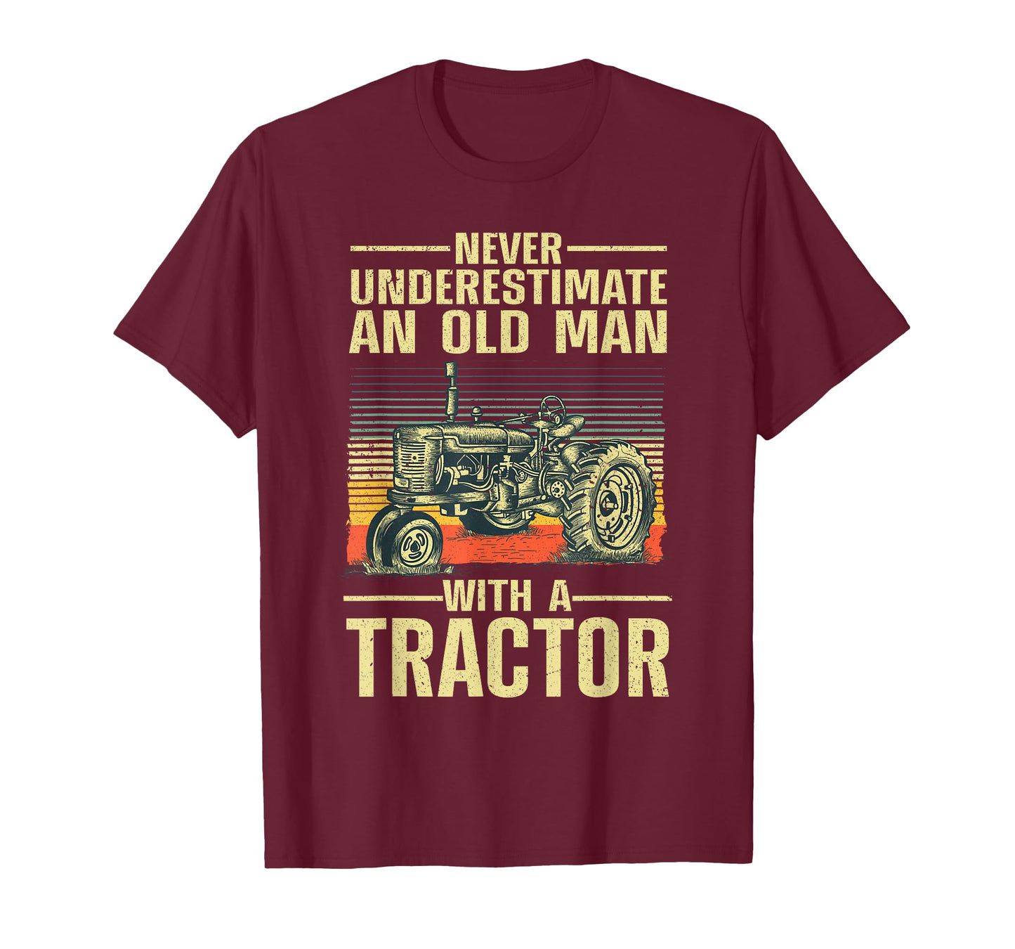 Cool Tractor Design for Grandpa Men Tractor Driver Farming T-Shirt Small