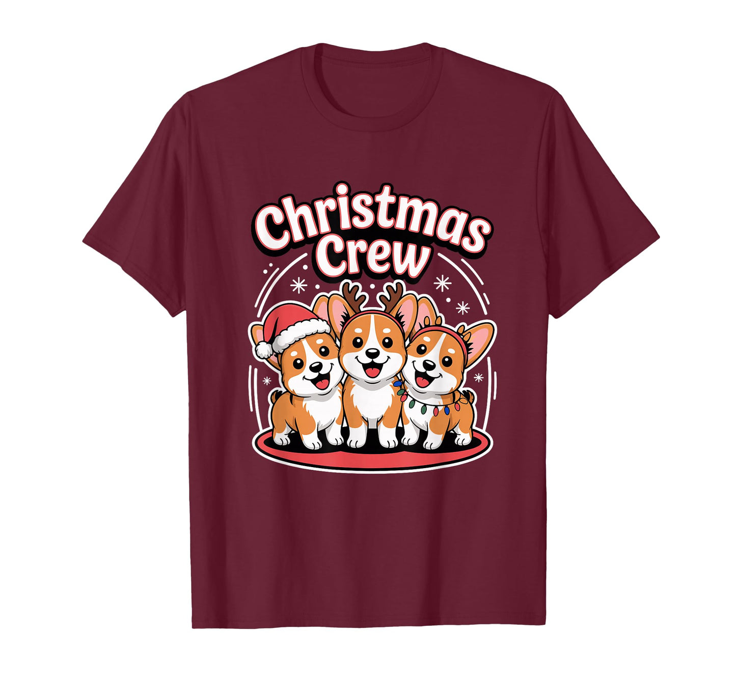 Christmas Crew Xmas Puppy Funny Christmas Corgidor T-Shirt