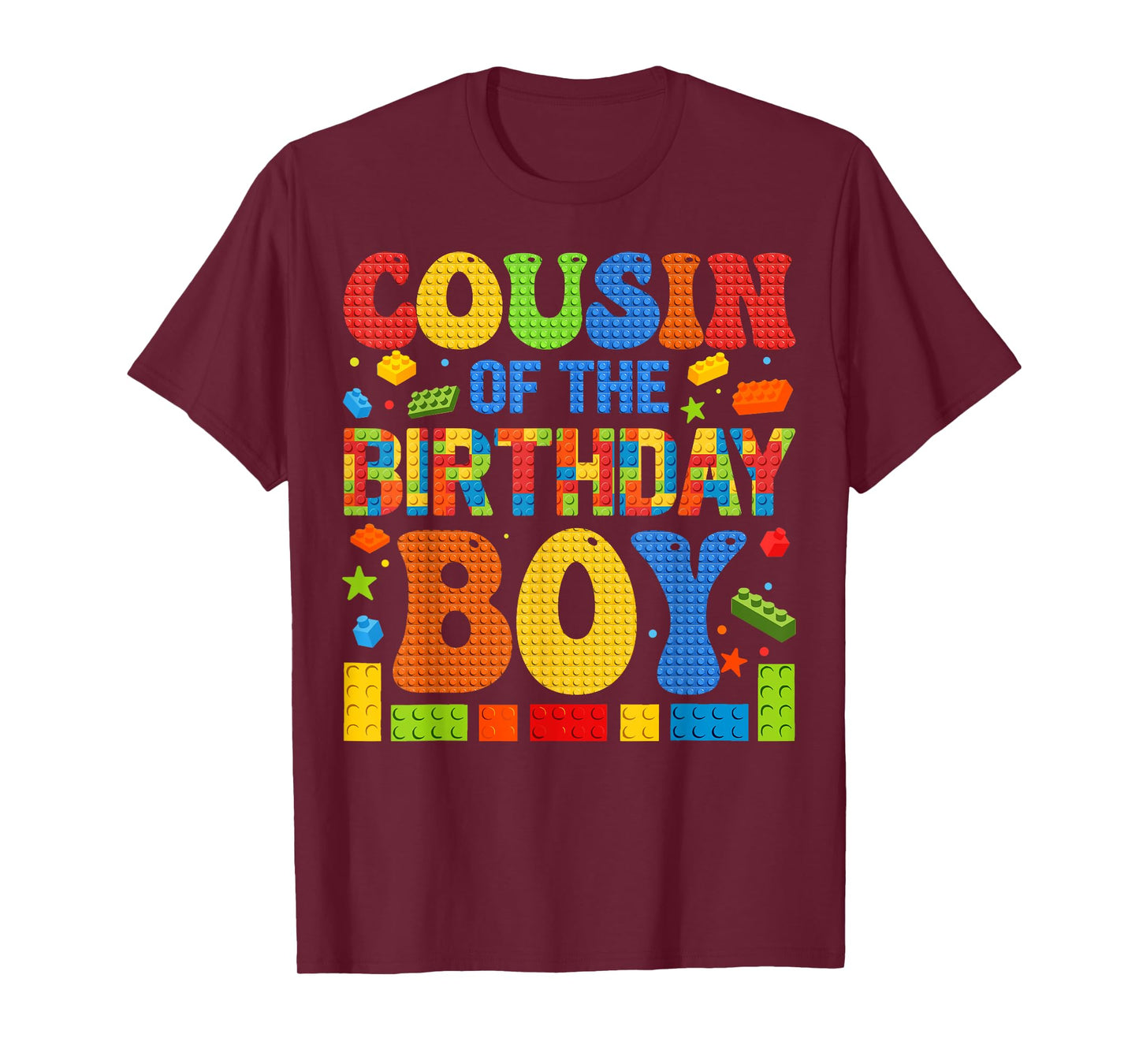 Cousin Of The Birthday Boy Building Block Birthday Party T-Shirt