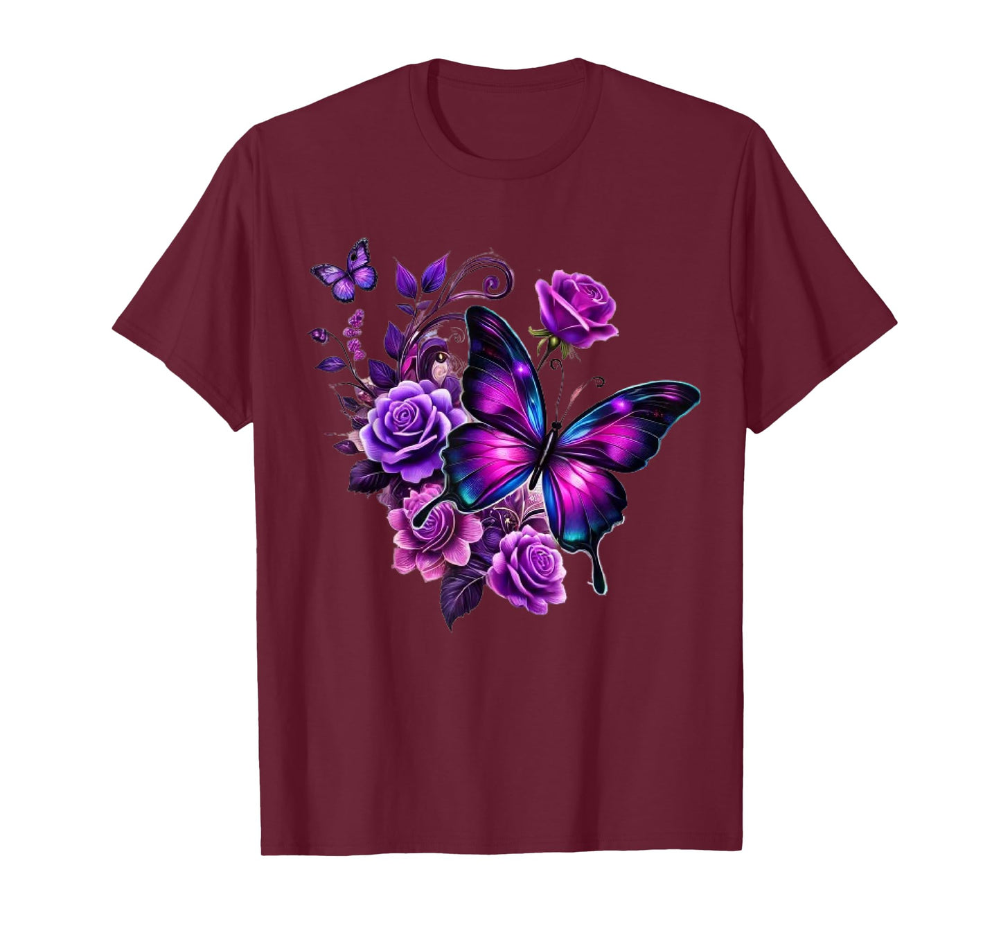 Rose Butterfly Lovers Gifts Women T-Shirt