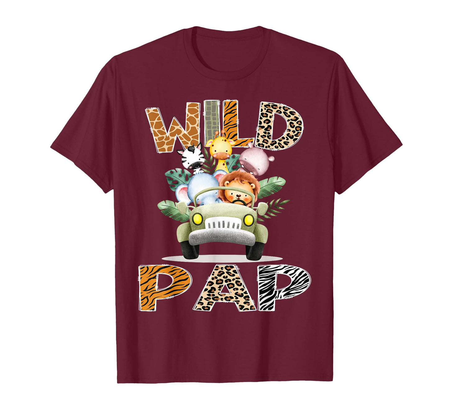 Wild Pap Safari Jungle Animals 1st Birthday Truck T-Shirt