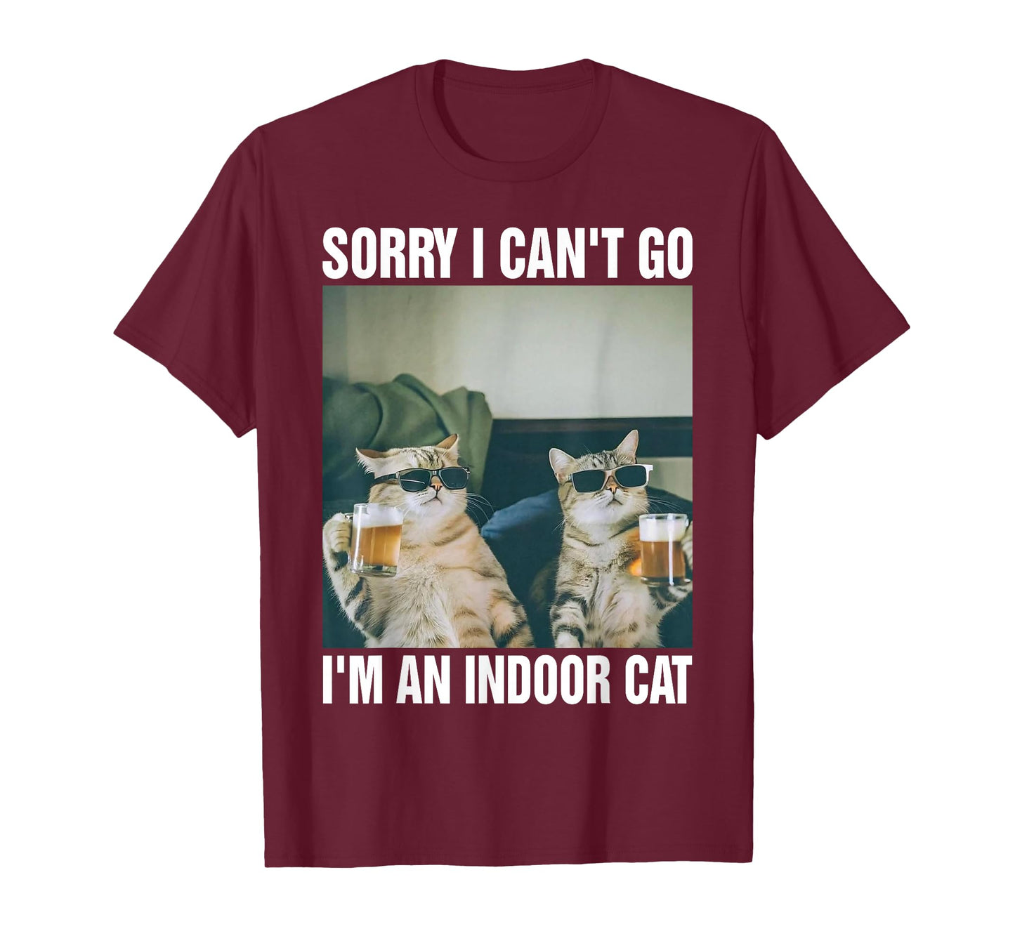 Vintage Sorry I Cant Go Im an Indoor Cat Cute Cat Owner Meme T-Shirt