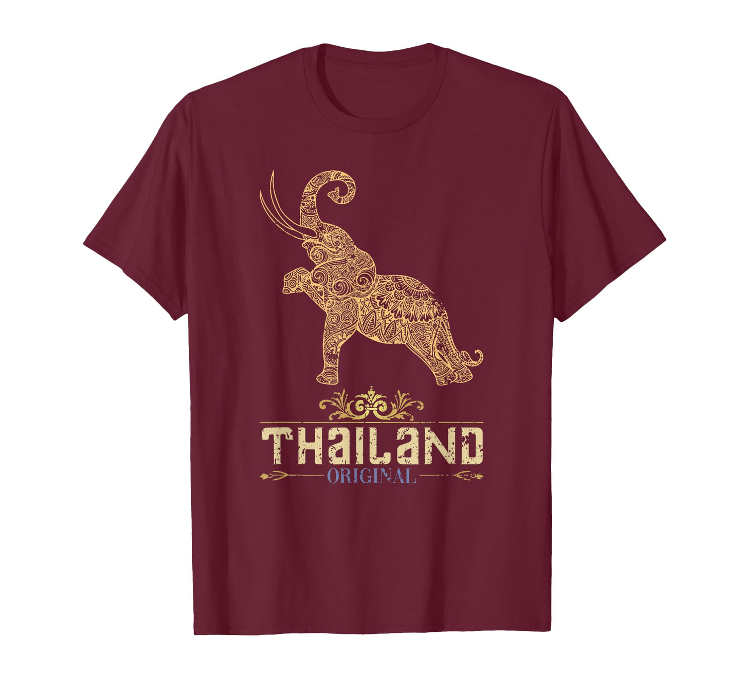 Thailand Gifts & Tees Unisex Adult Cotton Black Thai Elephant T-Shirt Small