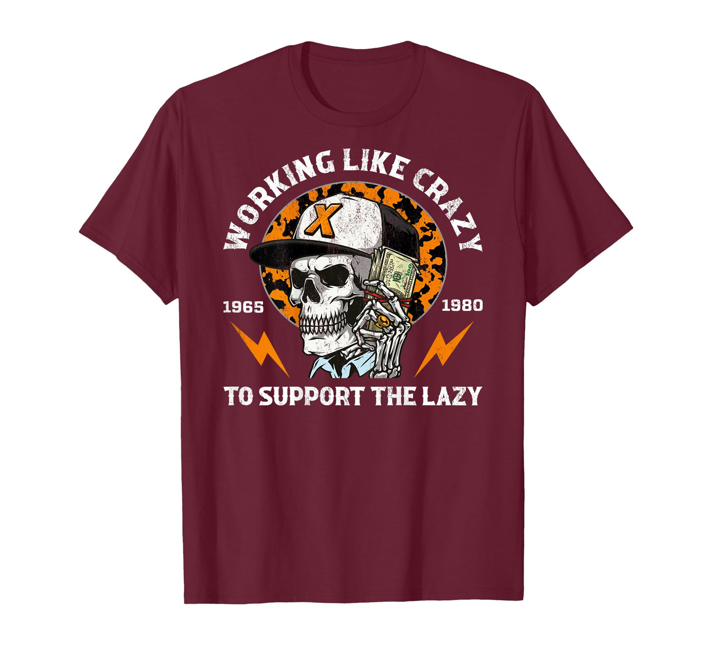 Halloween Working Like Crazy To Support The Lazy In Back T-Shirt