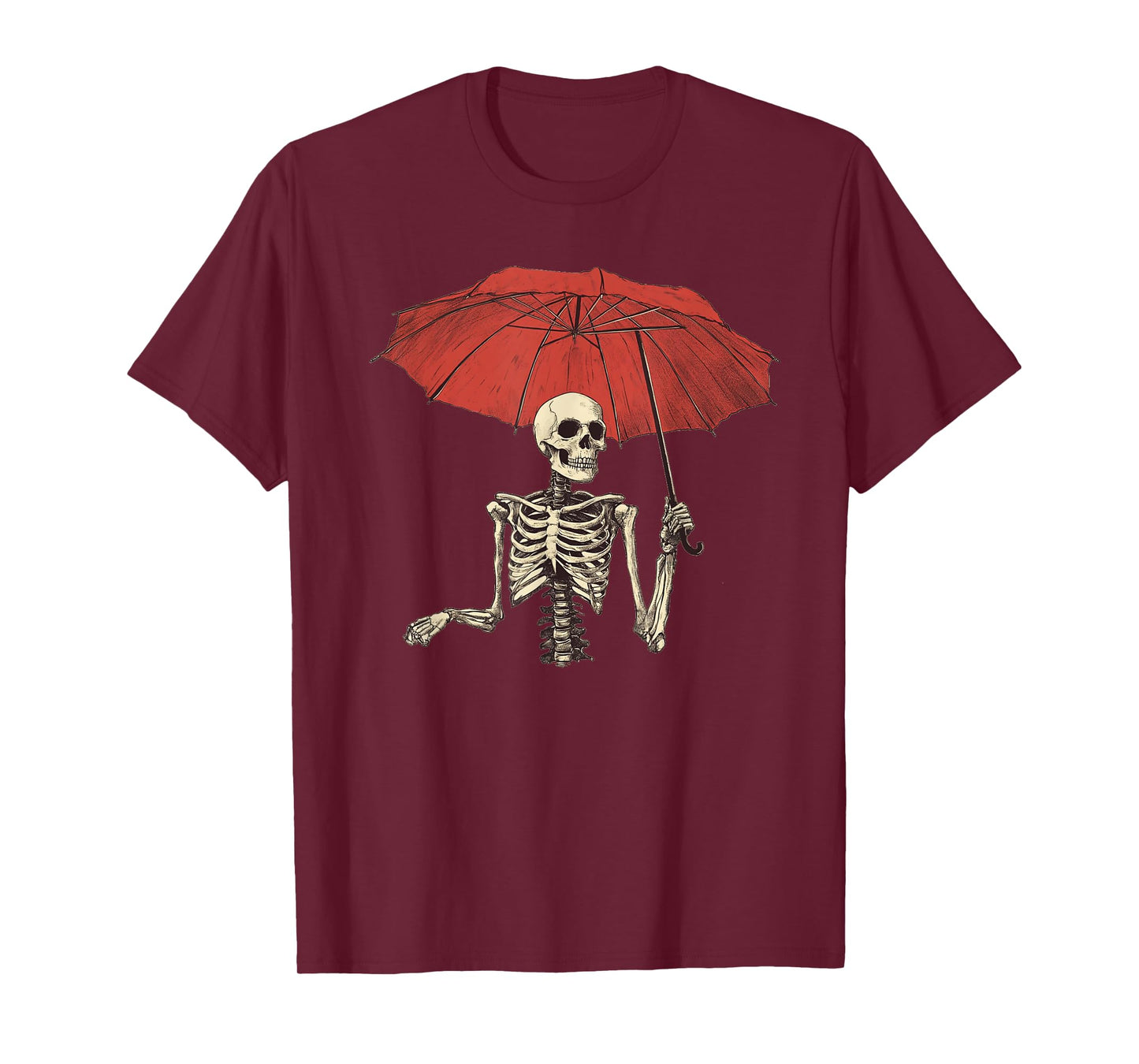 Red Umbrella Skeleton Costume for Boys and Girls T-Shirt