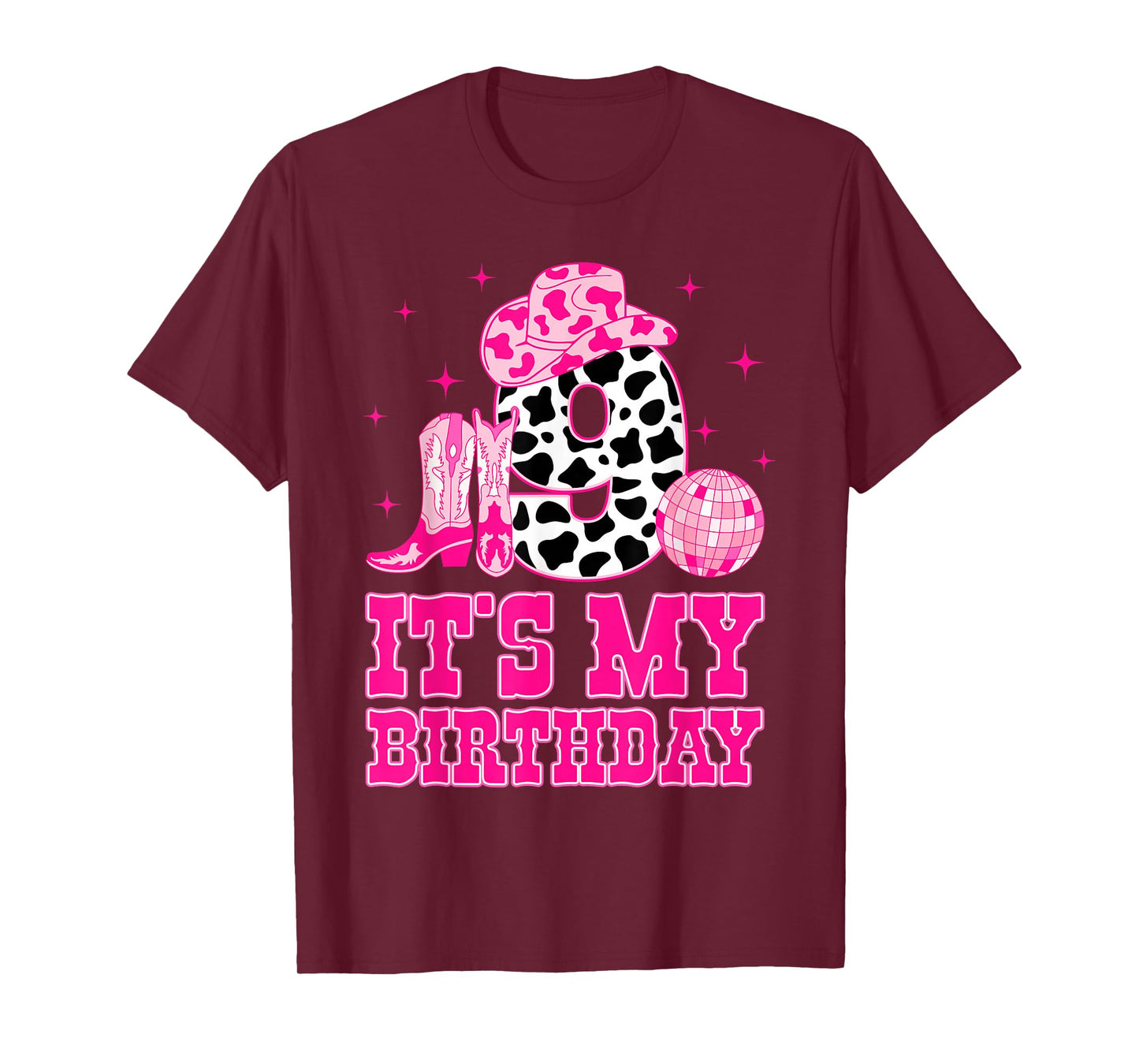 It's My 9th Birthday Cowgirl 9 Years Old Western Kids Girls T-Shirt