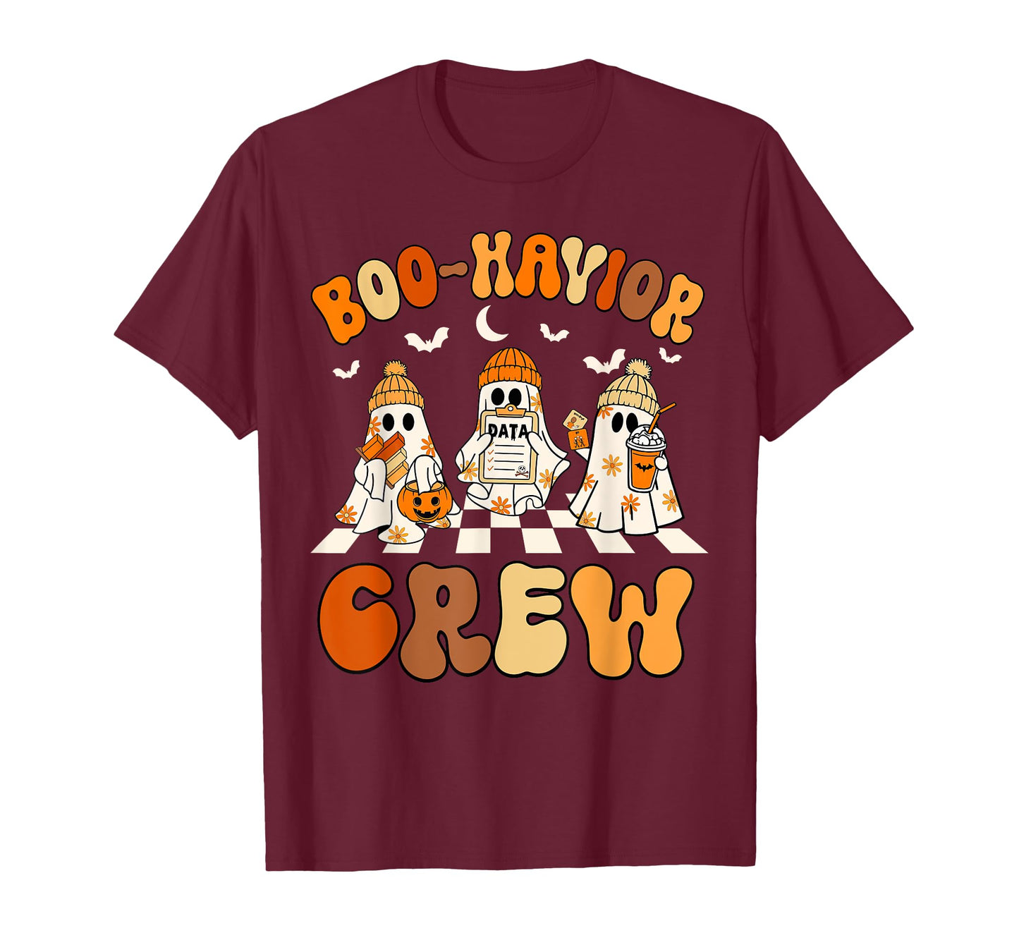 Behavior Analyst Halloween ABA Cute Ghost Boo-havior Crew T-Shirt