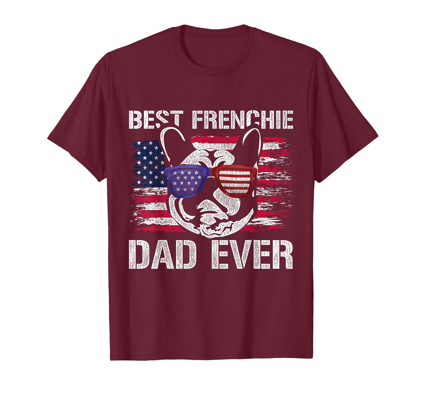 Patriotic Frenchie Dad Dog US Flag Men Gift French Bulldog T-Shirt