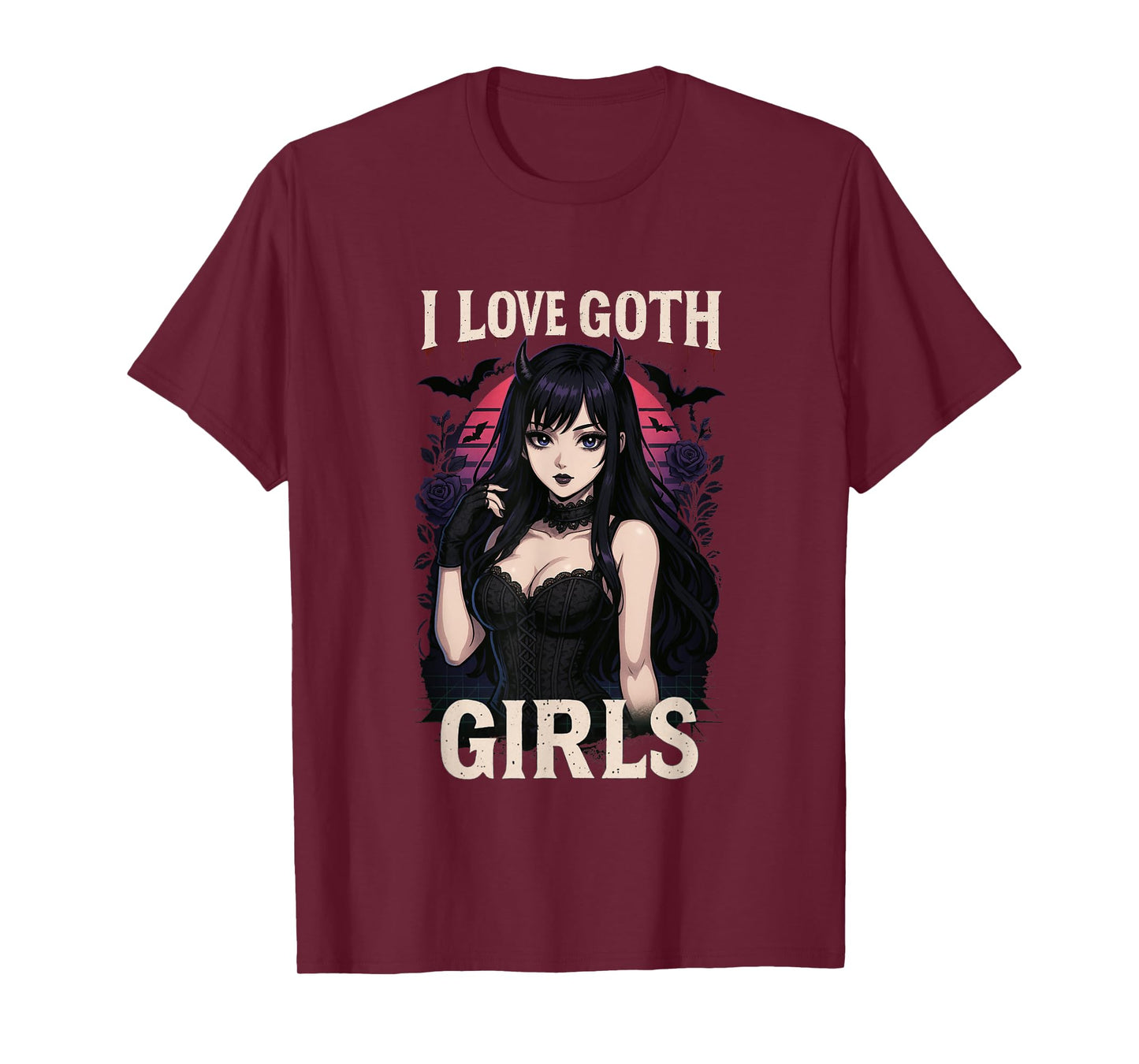 I Love Goth Girls – Men’s Gothic Anime goth lover T-Shirt