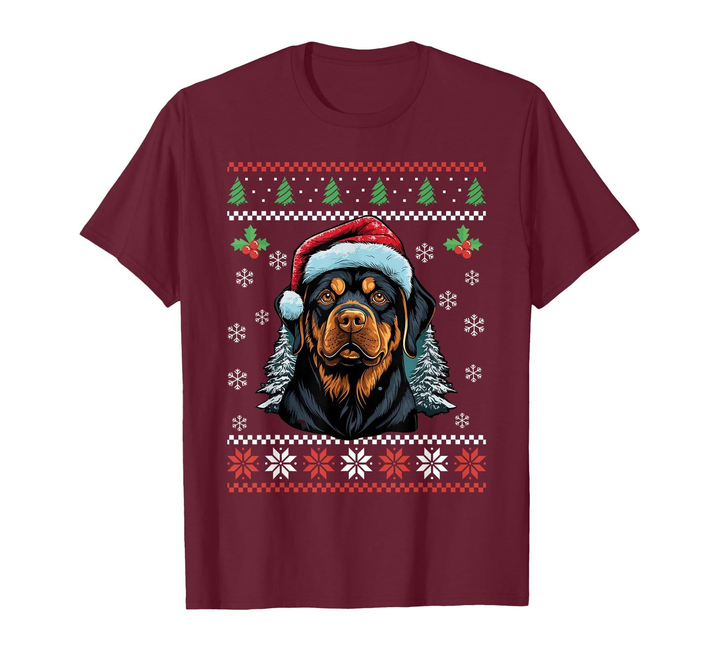 Rottweiler Dog Ugly Christmas Sweater Xmas For Adults Kids T-Shirt