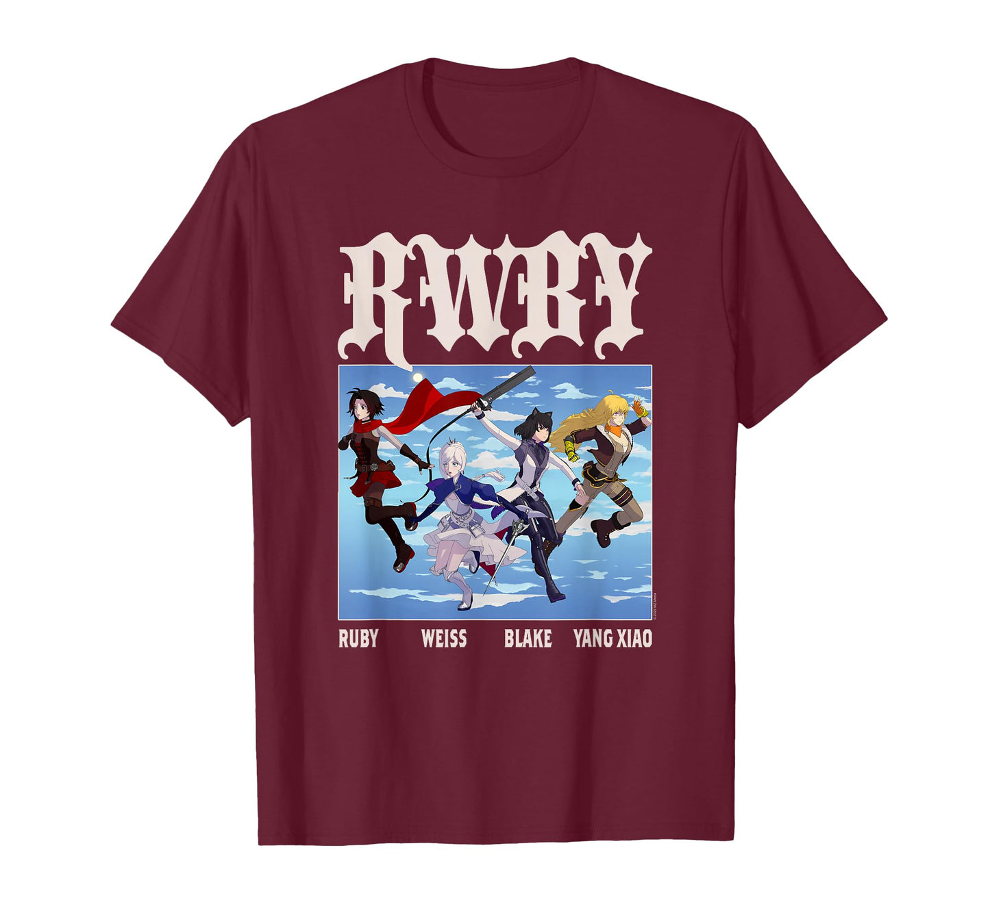RWBY Character Group Action Poses Anime Cartoon T-Shirt