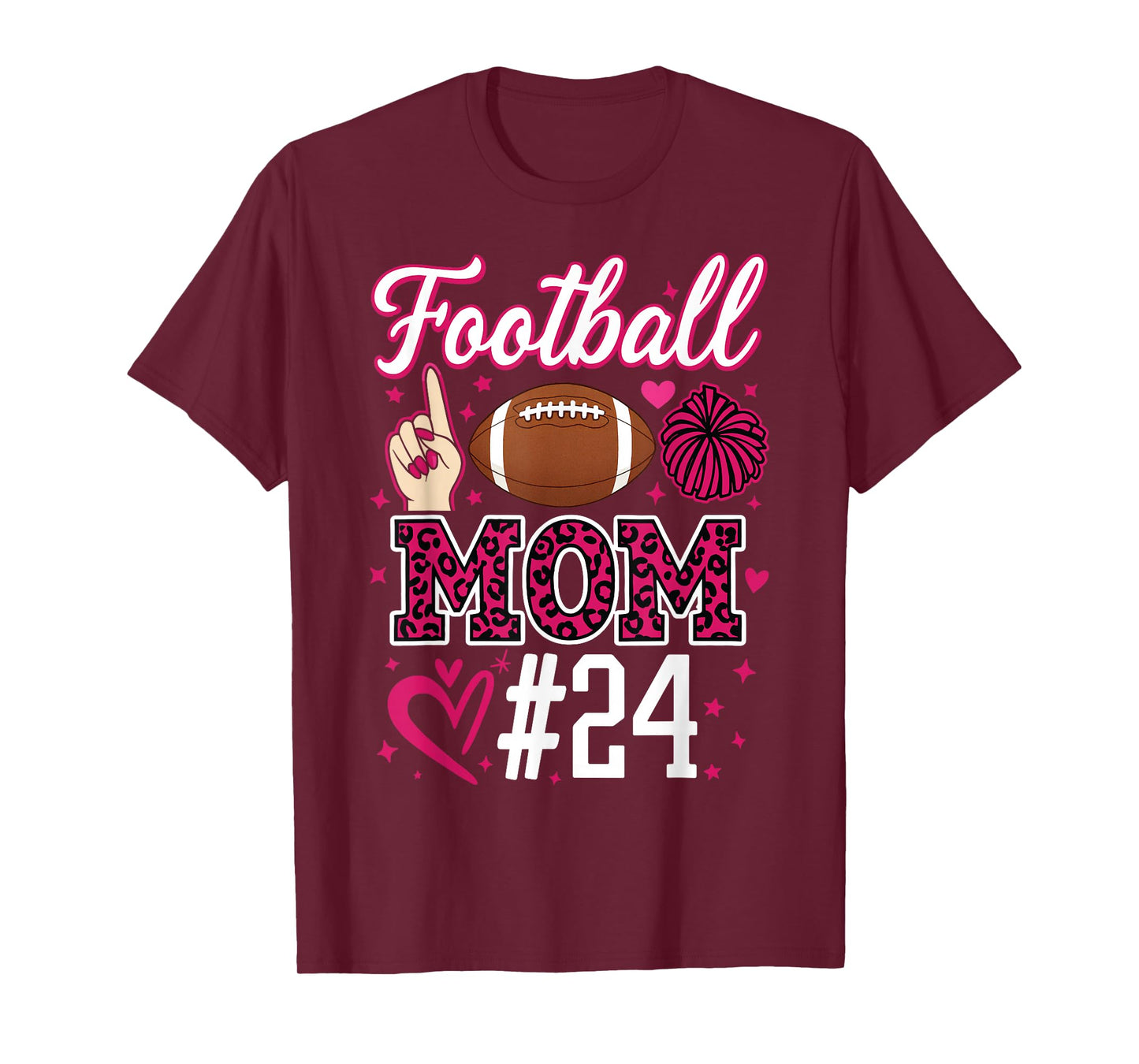 Football Mom #24 Funny Mother Woman Supporter Girl Son Fan T-Shirt