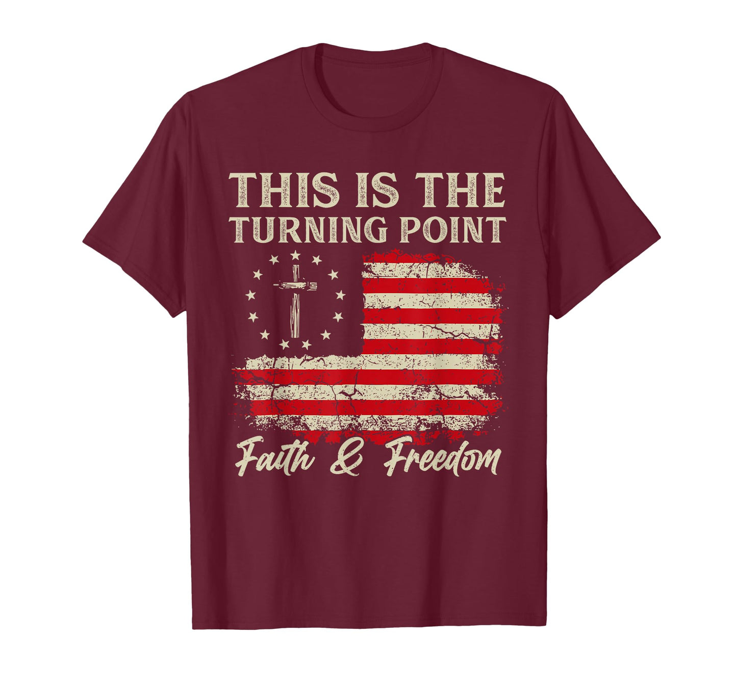 This is The Turning Point Patriotic Christian Faith USA Flag T-Shirt