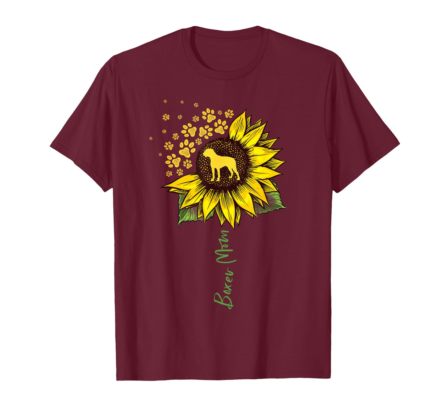 Boxer Mom Sunflower Boxer Dog Gifts Dog Mom Mama T-Shirt