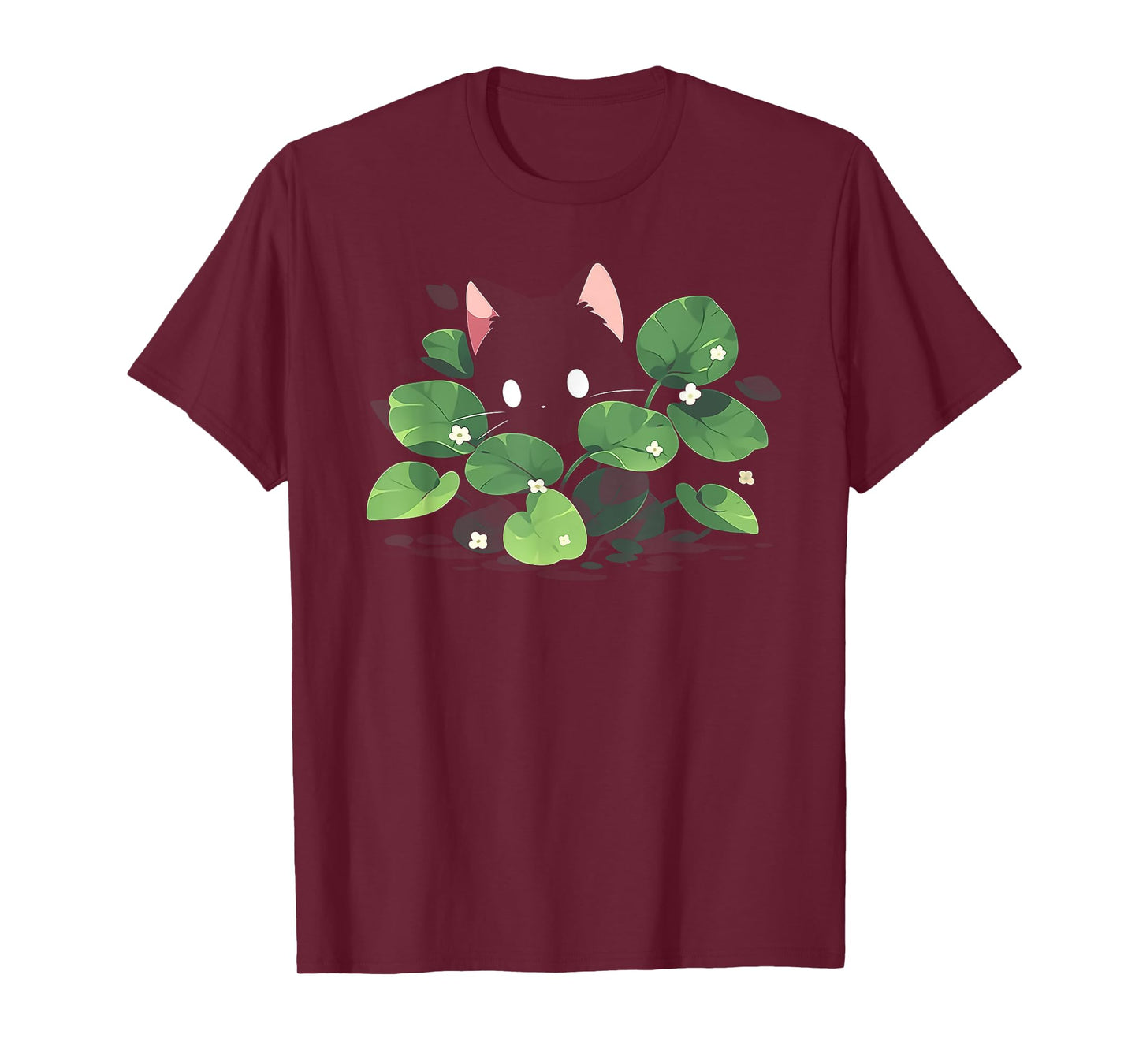 Kawaii Black Cat with Sprout | Crazy Plant Lady Plants Lover T-Shirt