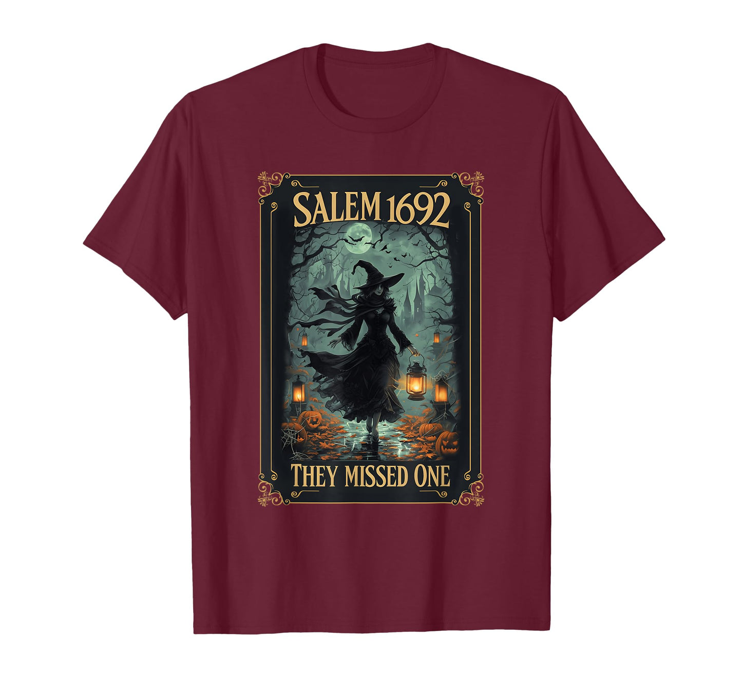 Salem 1692 They Missed One Halloween Witch Tarot Card Women T-Shirt