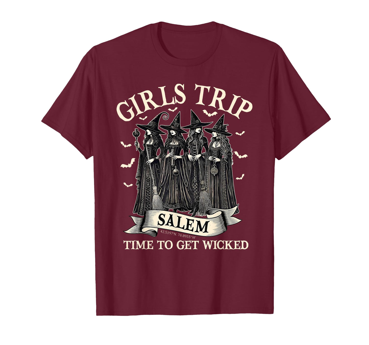Girls Trip Salem Time To Get Wicked Witchy Witches Halloween T-Shirt