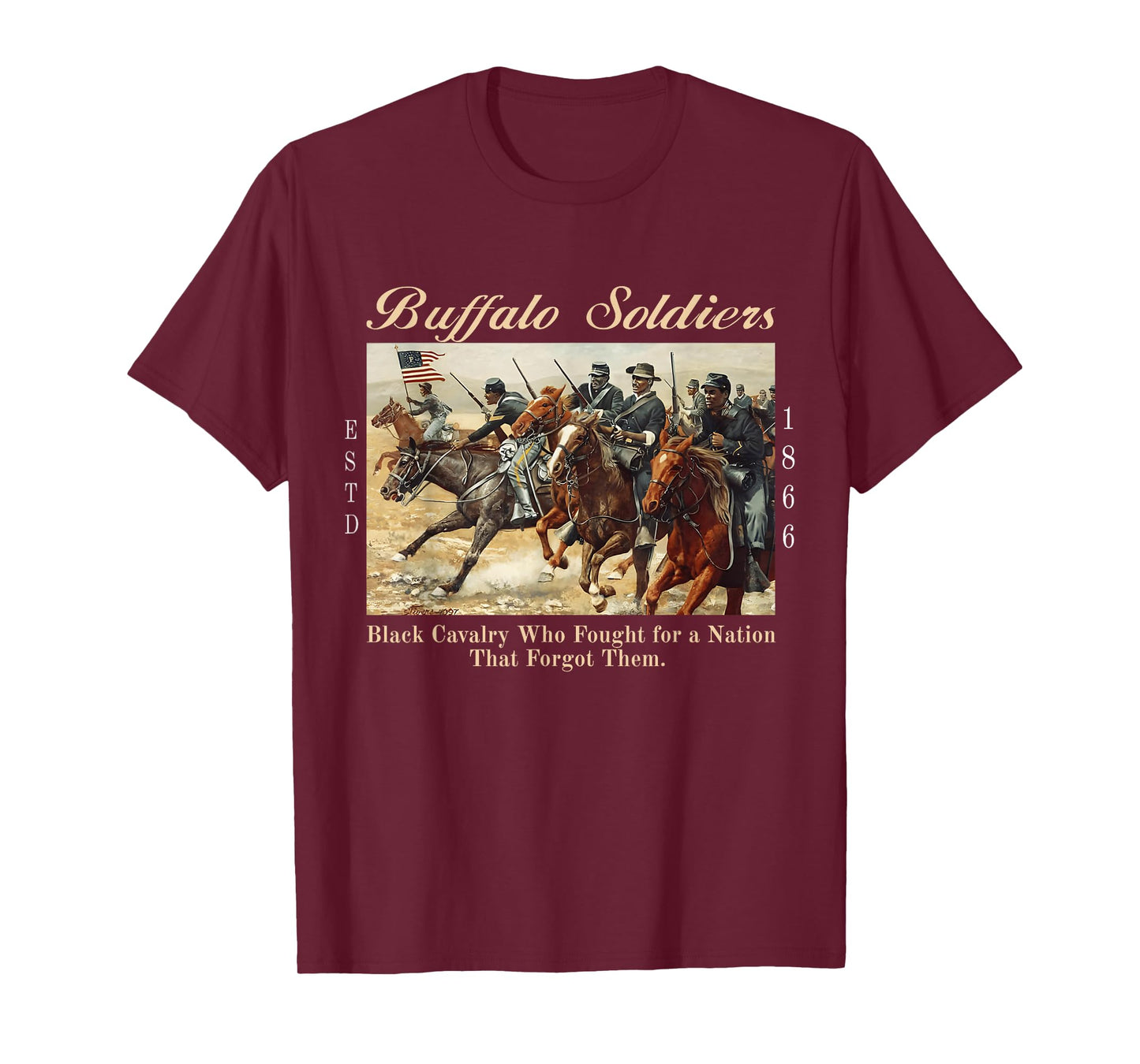 African American Black History Military USA Buffalo Soldiers T-Shirt