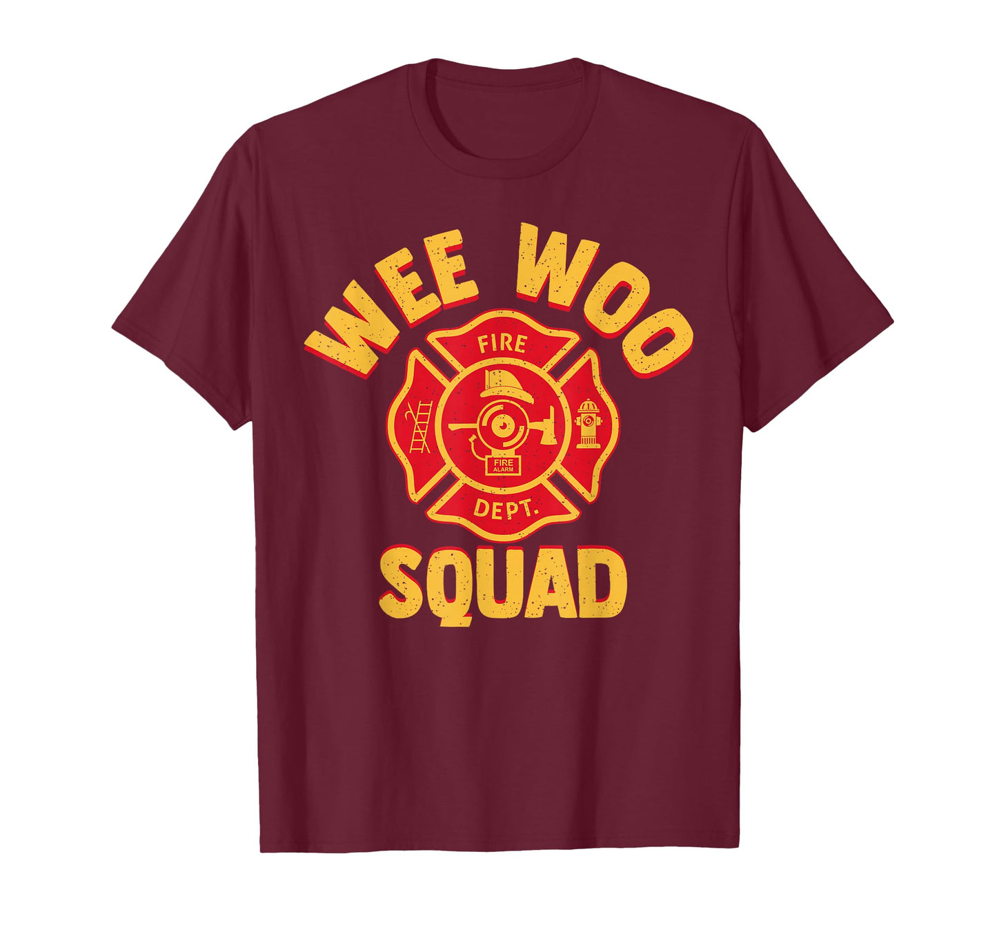 Wee Woo Squad Firefighter Badge Marshal Fire Truck Fireman T-Shirt
