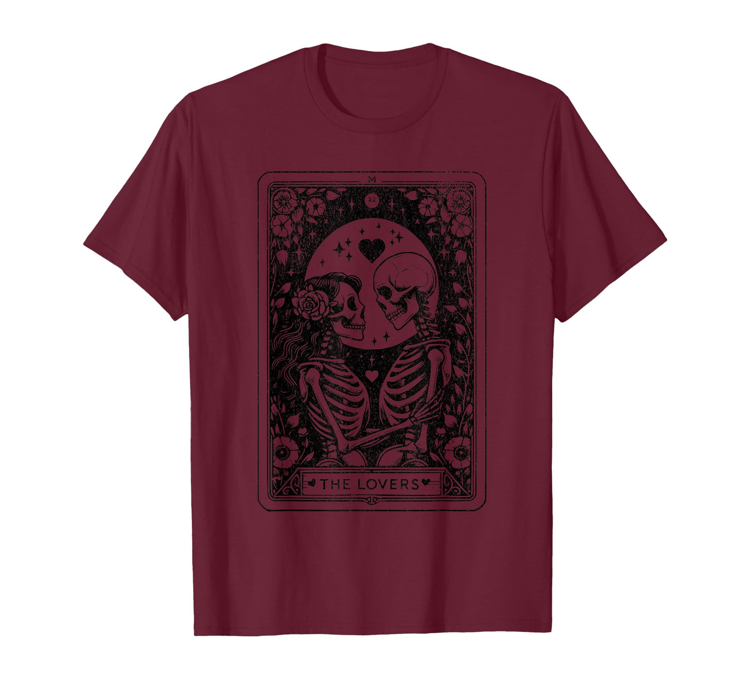 The Lovers Tarot Cards Skeleton Men Women Tarot Card T-Shirt