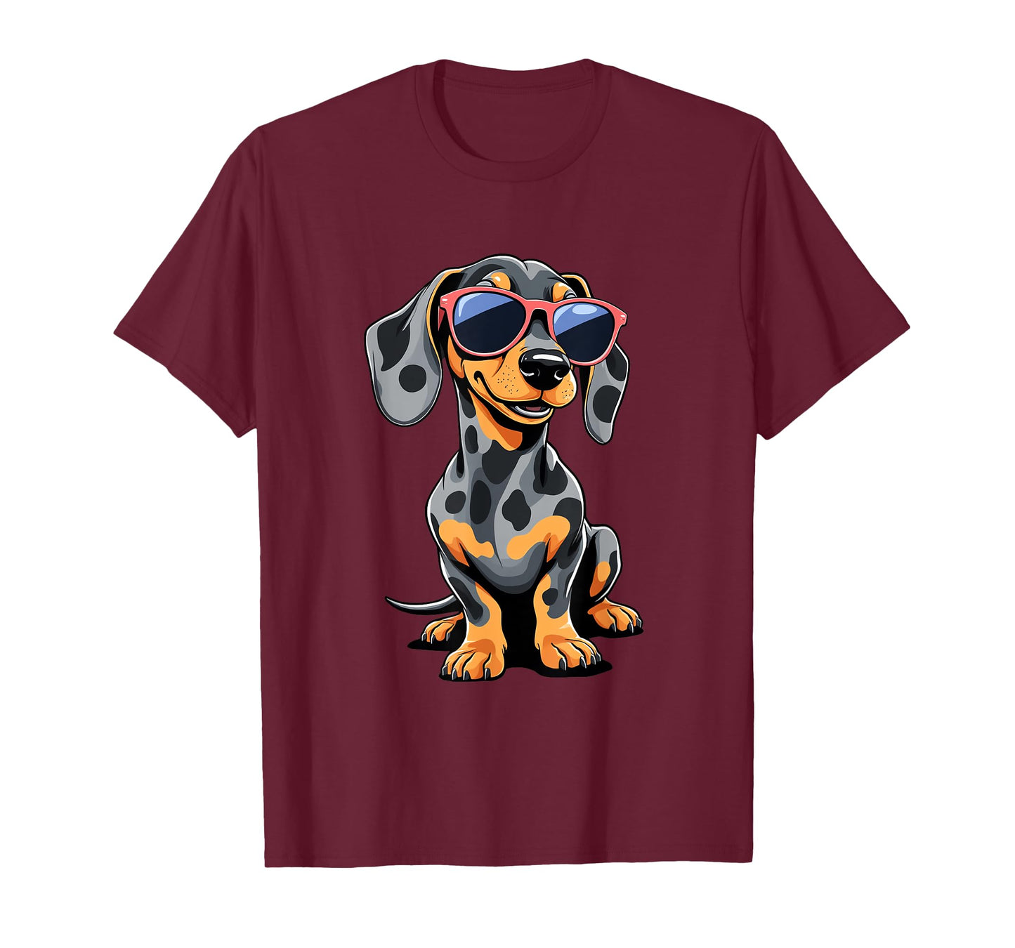 Dappled Dachshund Wearing Sunglasses Funny Dapple Dachshund T-Shirt