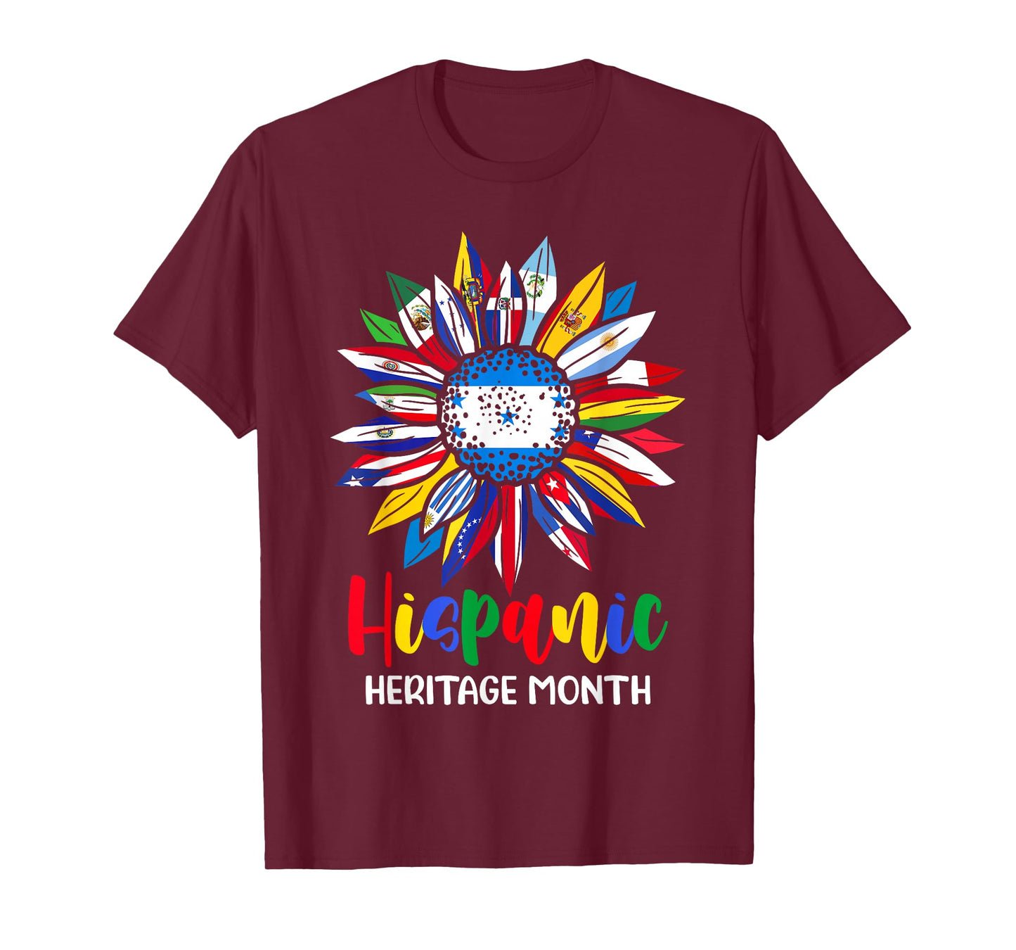 Hispanic Heritage Month Honduras Flag Sunflower Latino Flags T-Shirt