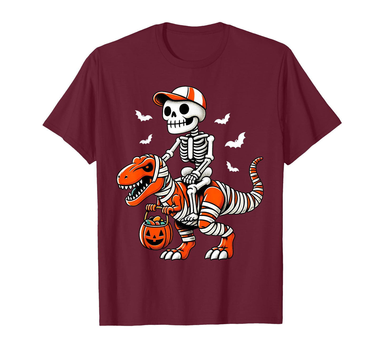 Cool Skeleton T Rex Dino Mummy Toddler Boy Halloween Boy Kid T-Shirt