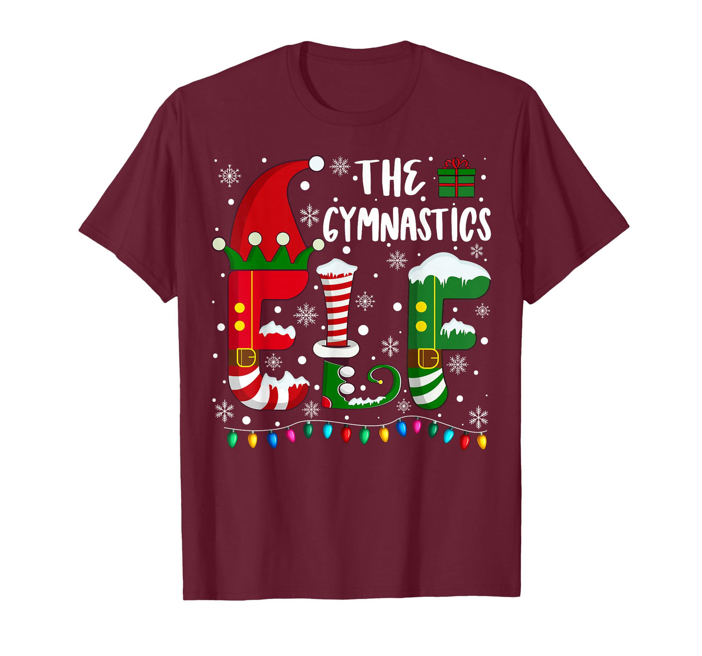 Funny Family Matching Pajamas Gymnastics ELF Christmas T-Shirt