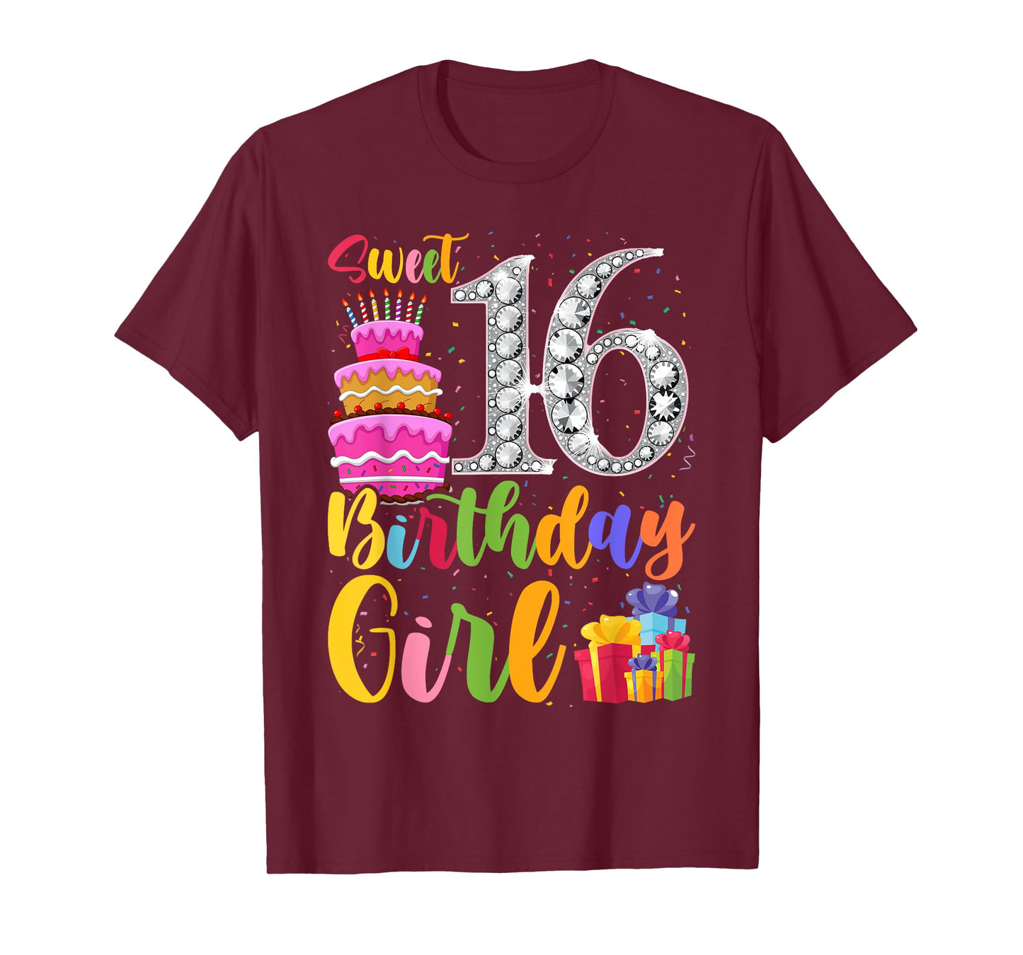 Cute Pink Black "Sweet 16" Style I 16th Birthday Idea T-Shirt