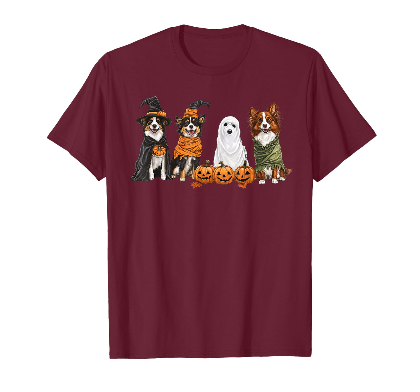Cute Fall Australian Shepherd Dog Owner Halloween T-Shirt