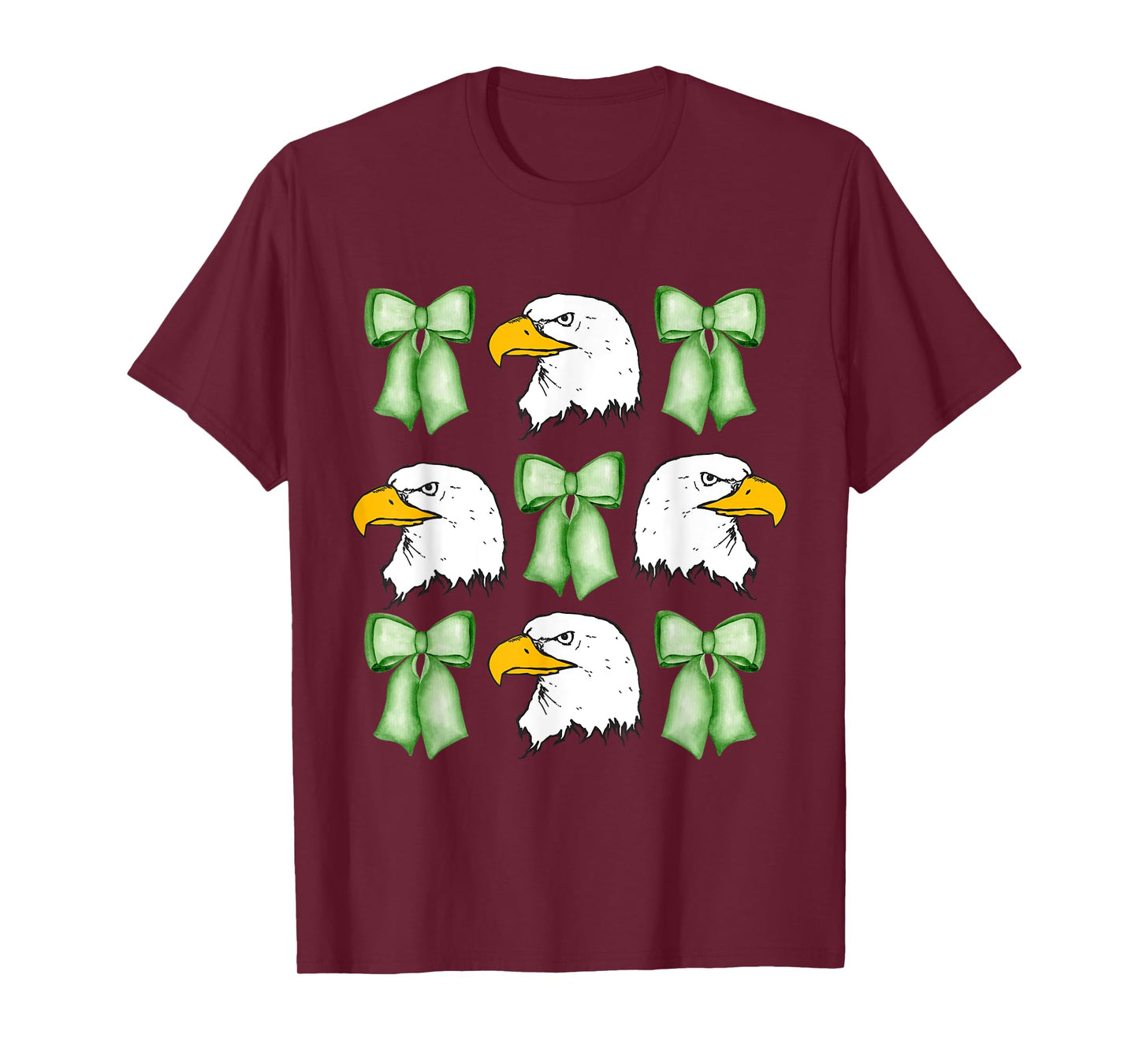 Coquette Green bows Eagle animal,Coquette with Eagle head T-Shirt