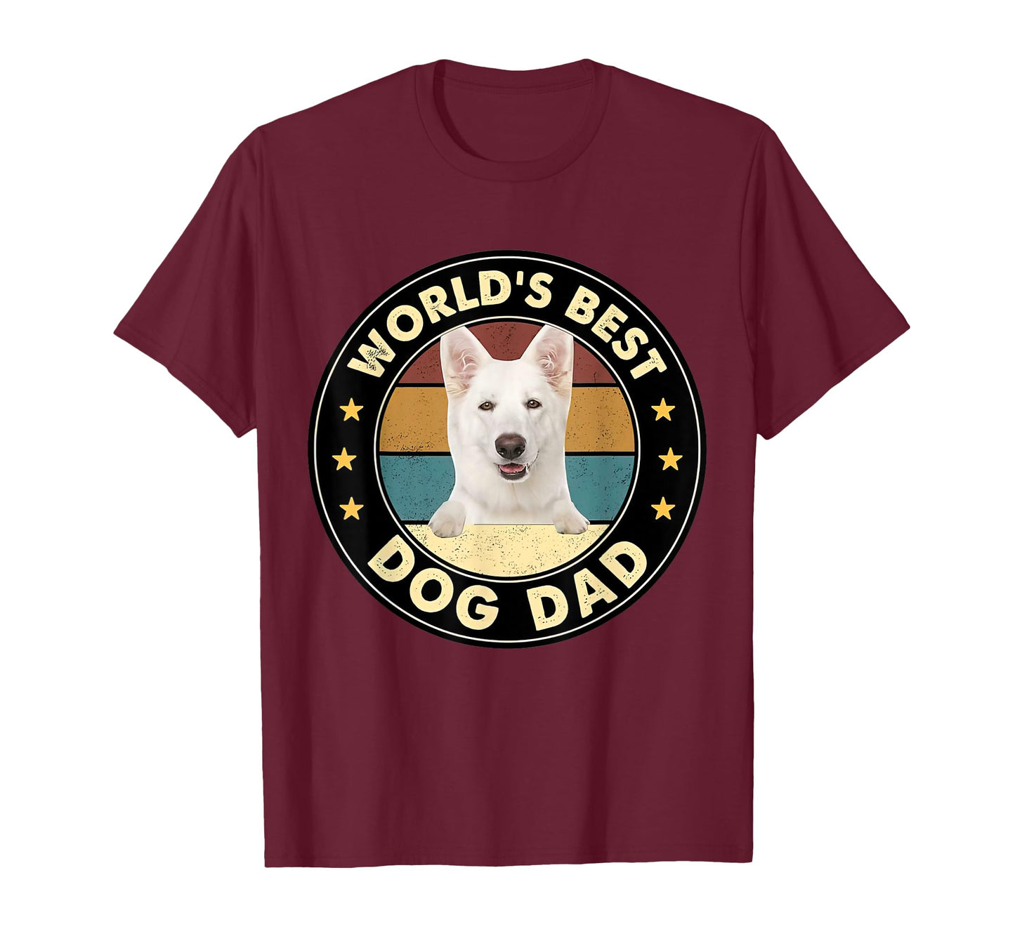 Vintage World's Best Best WHITE German Shepherd Dad Dog T-Shirt