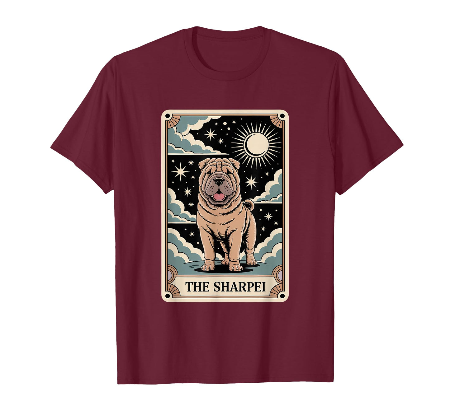 Retro Tarot Card Dog Sharpei T-Shirt