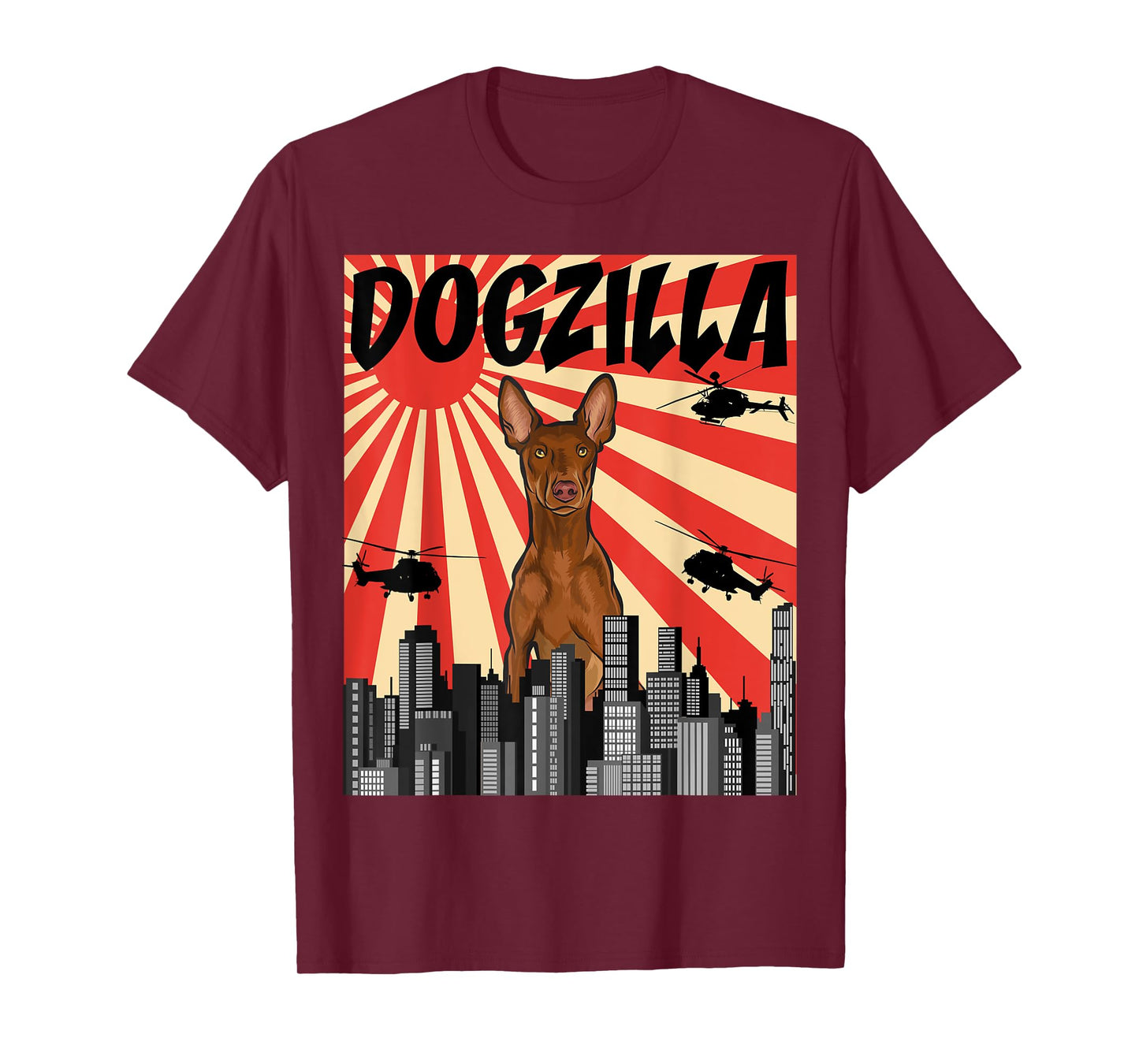 Funny Retro Japanese Dogzilla Pharaoh Hound T-Shirt