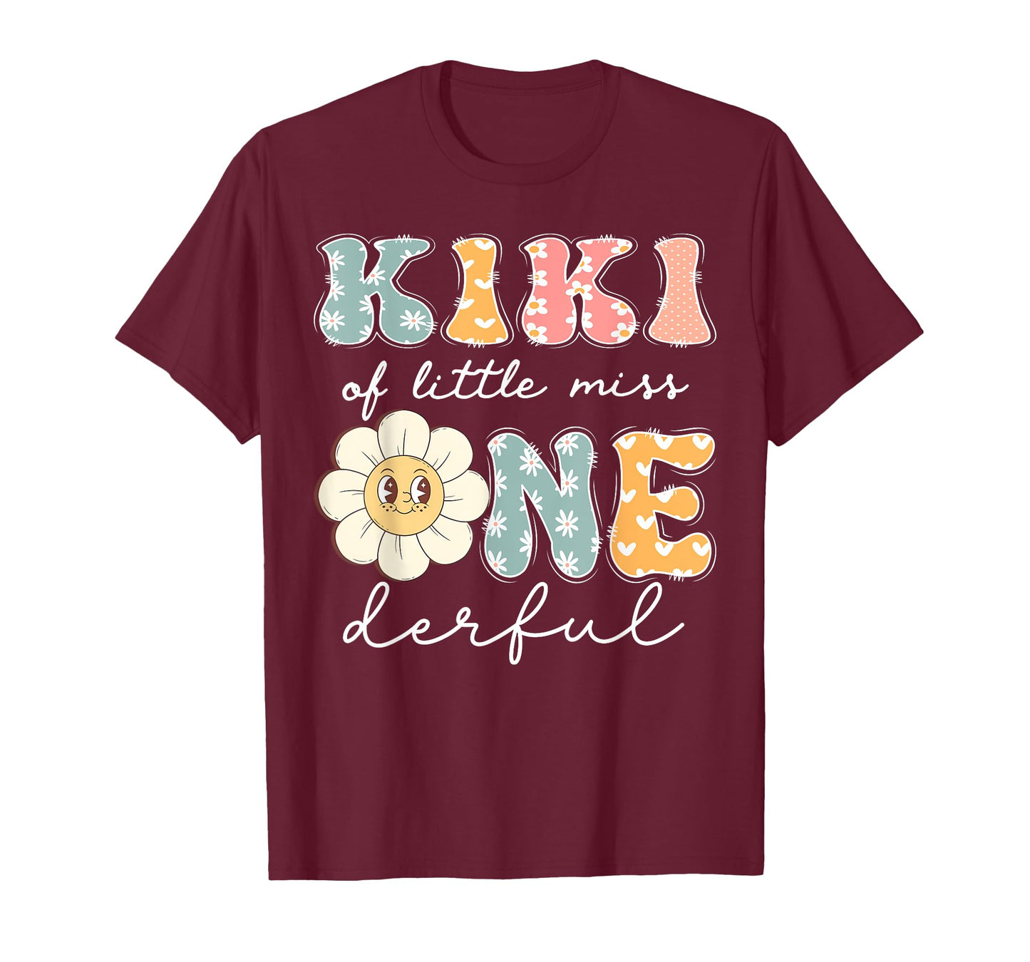 Kiki Of Little Miss Onederful 1St Birthday Girl Daisy T-Shirt