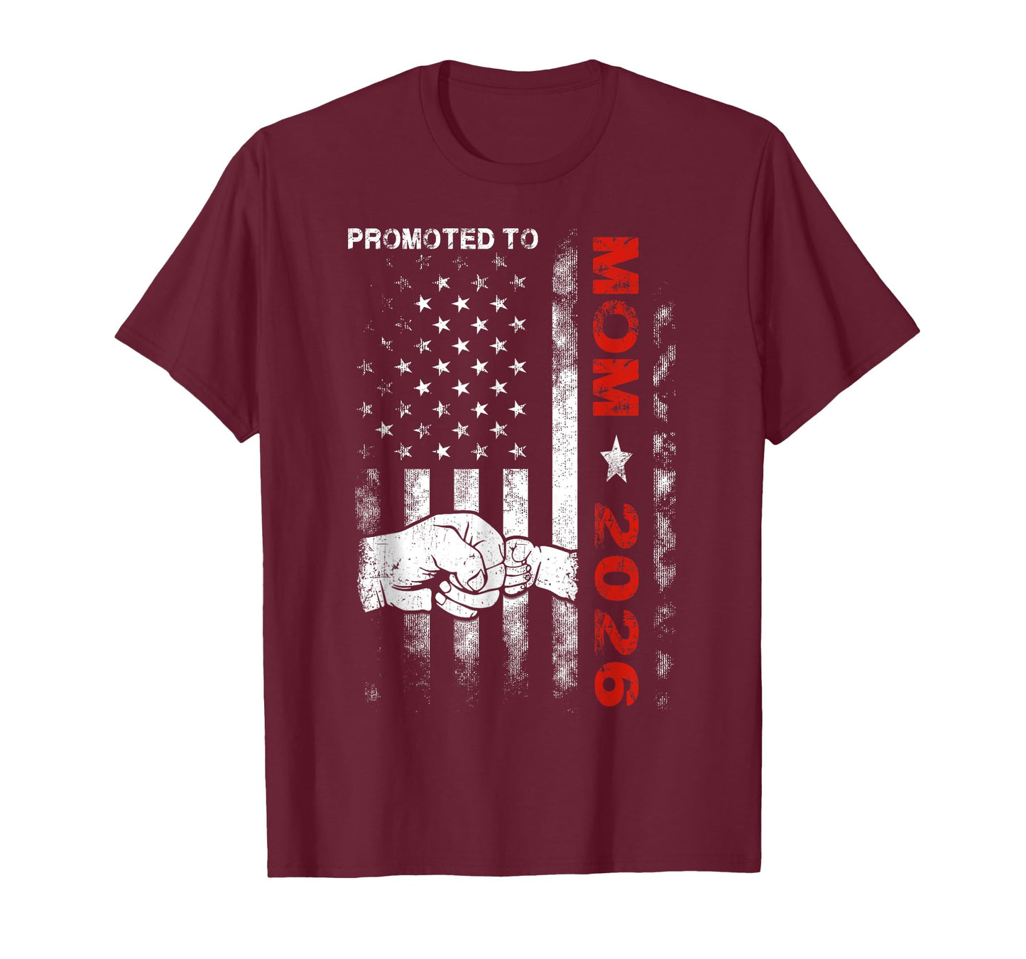 Promoted To Mom Est 2026 American Flag New Mom T-Shirt