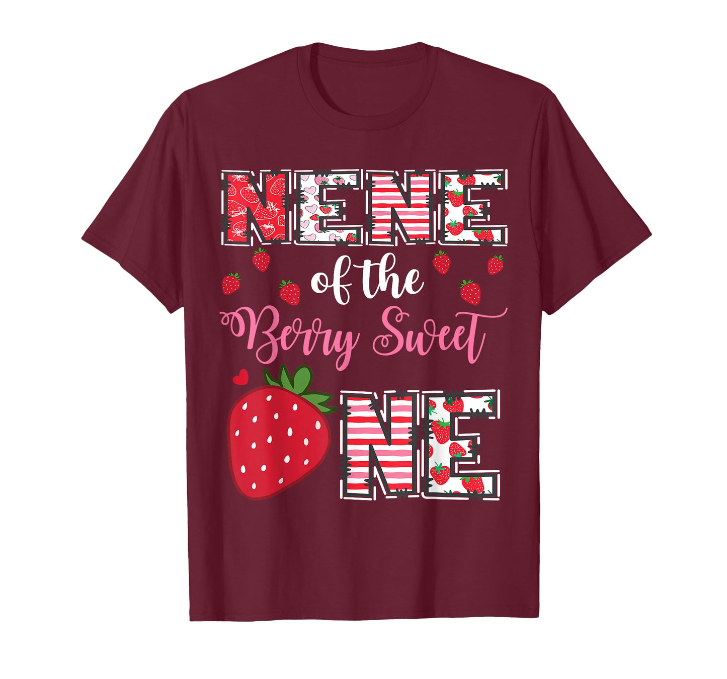 Nene Of The Berry Sweet One Strawberry Birthday Girl T-Shirt