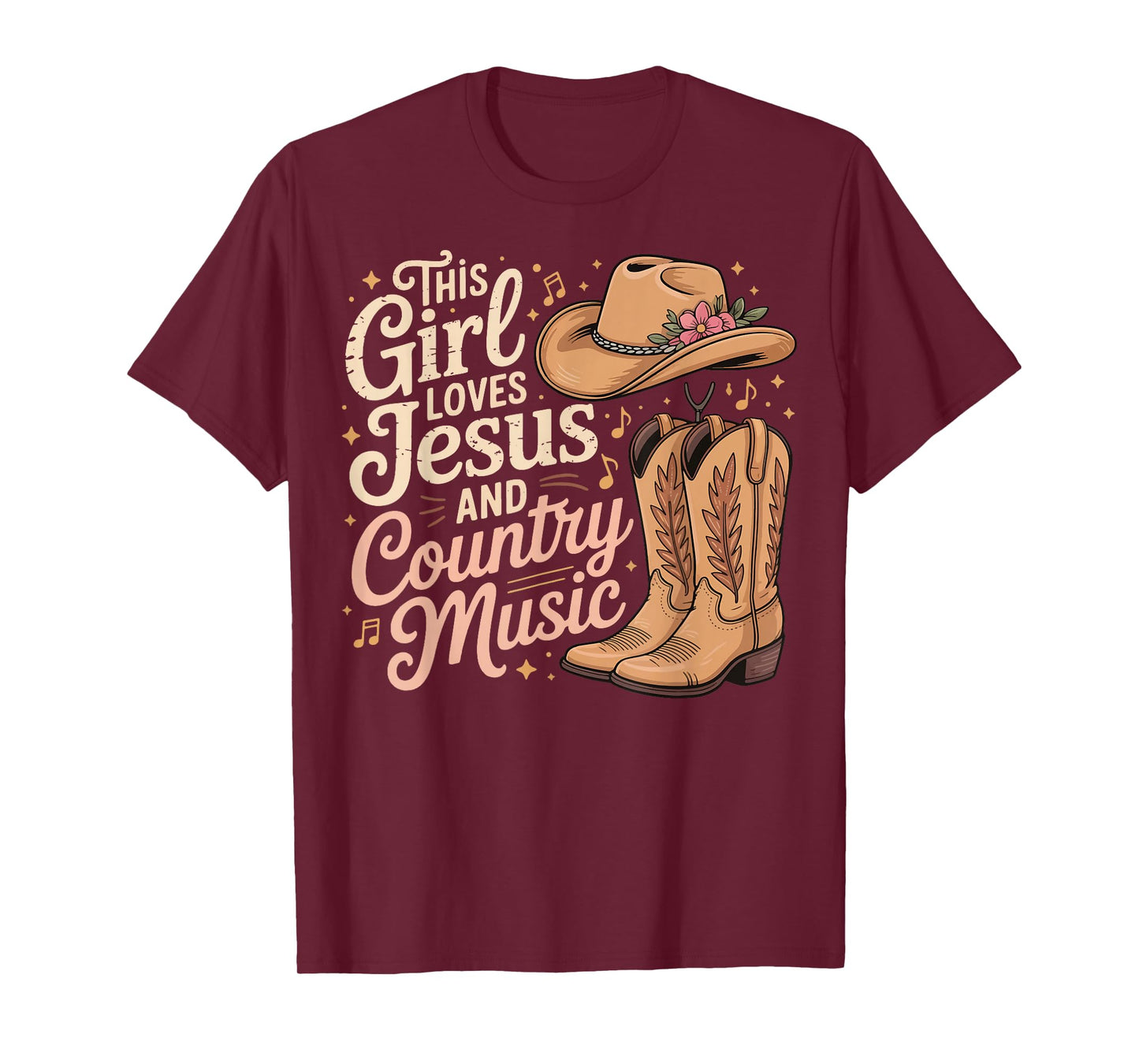 This Girl Loves Jesus And Country Music T-Shirt