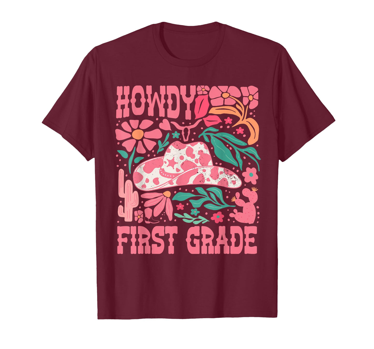 Howdy First Grade 1st Grade Teacher Western Cowboy Cowgirls T-Shirt