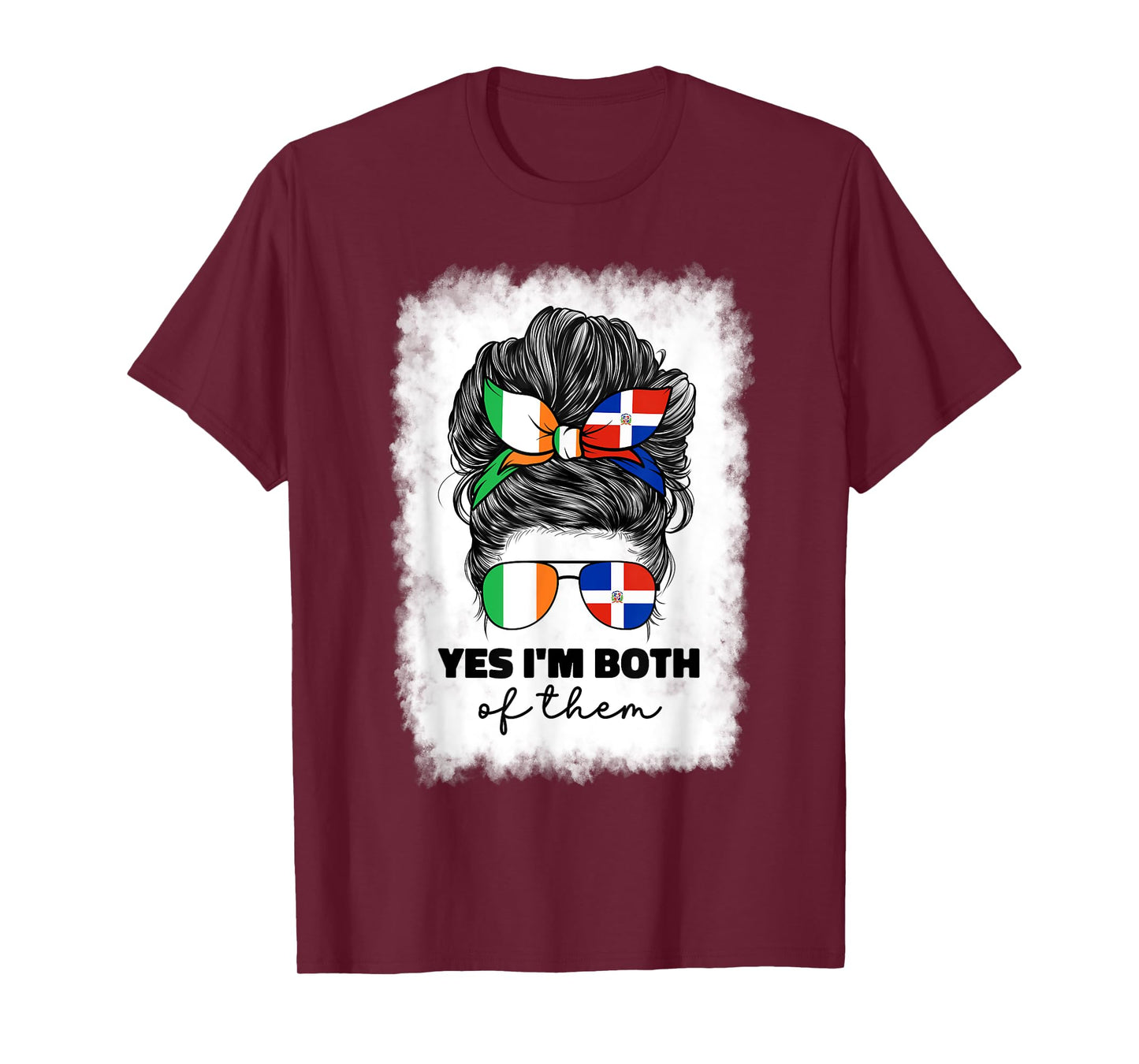 Half Dominican Republic And Irish Ireland Flag Girl Women T-Shirt