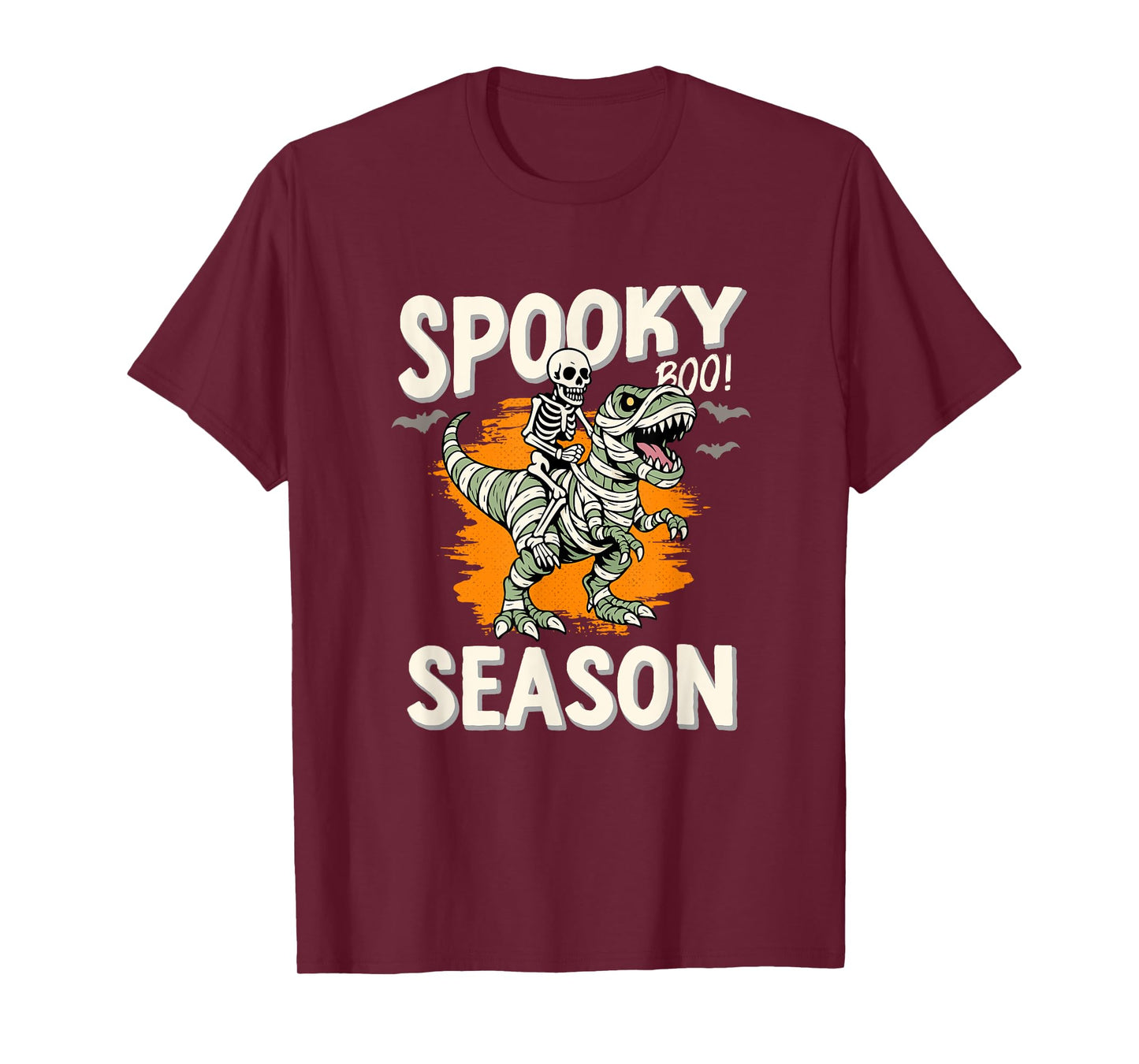 Skeleton Dinosaur Mummy Spooky Halloween Fun T-Shirt