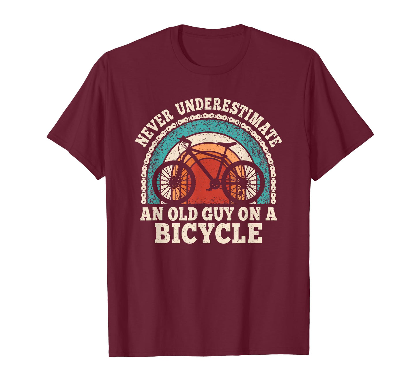 Never Underestimate An Old Guy On A Bicycle Cycling Bike Men T-Shirt