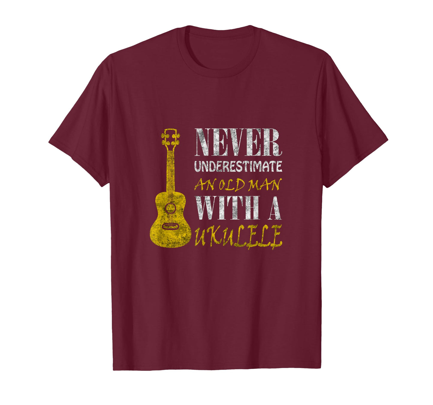 Never underestimate an old man with a ukulele T-Shirt